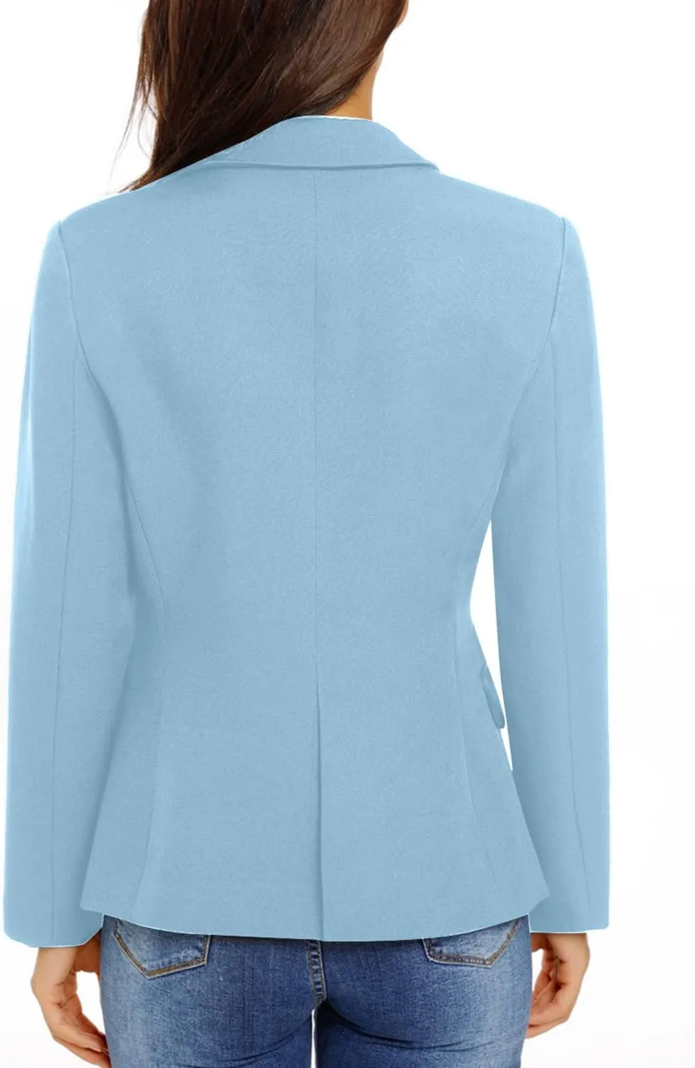 LookbookStore Womens Notched Lapel Pockets Button Work Office Blazer Jacket Suit