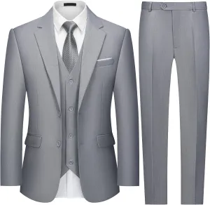 MAGE MALE Mens 3 Piece Slim Fit Suits Tuxedo Suit Set Prom Wedding Suits Two Button Blazer Jacket Vest Pants with Tie MAGE MALE Mens 3 Piece Slim Fit Suits Tuxedo Suit Set Prom Wedding Suits Two Button Blazer Jacket Vest Pants with Tie