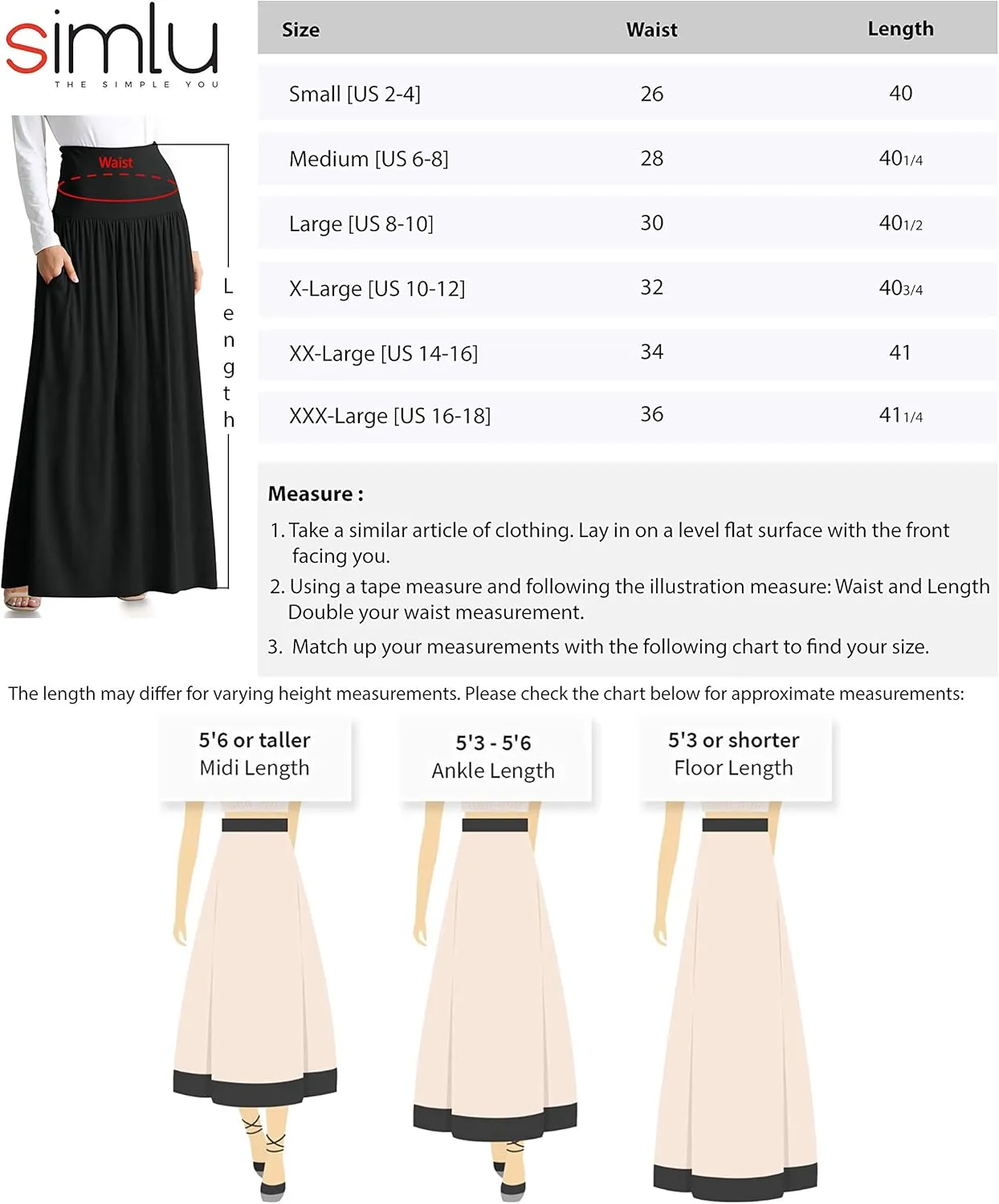 Maxi Skirts for Women Ankle Length Skirt Casual Long Skirt High Waisted Maxi Skirt Reg and Plus Size Skirt Long Skirt
