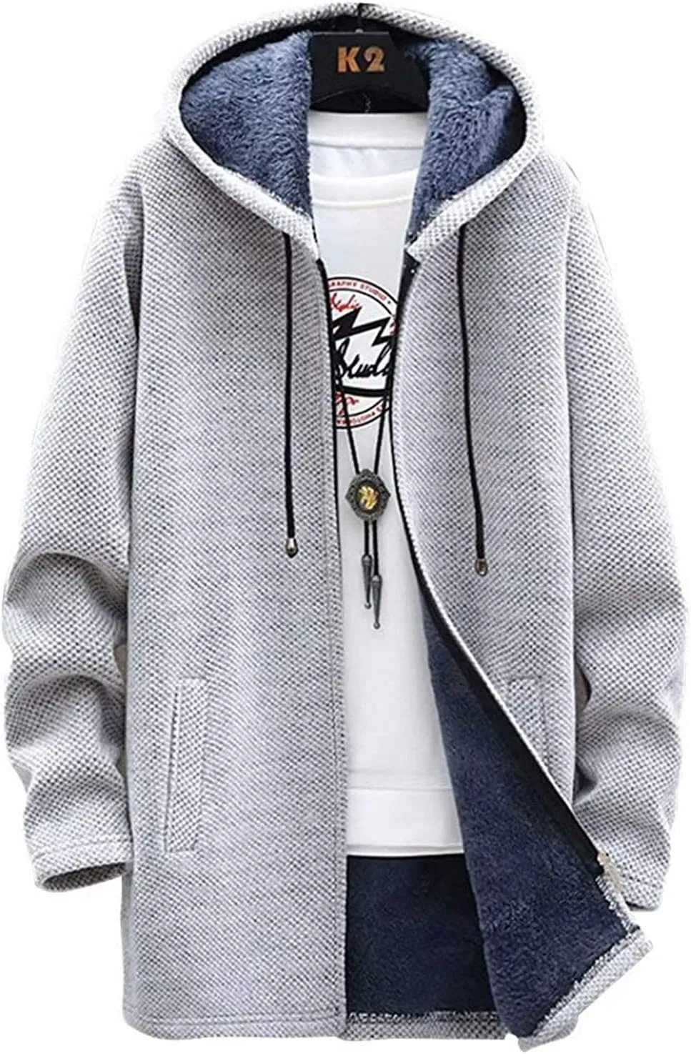 Men Winter Jackets Warm Puffer Jacket Full Zip Puffy Jackets Quilted Insulated Jacket with Hood Down Jacket for Men