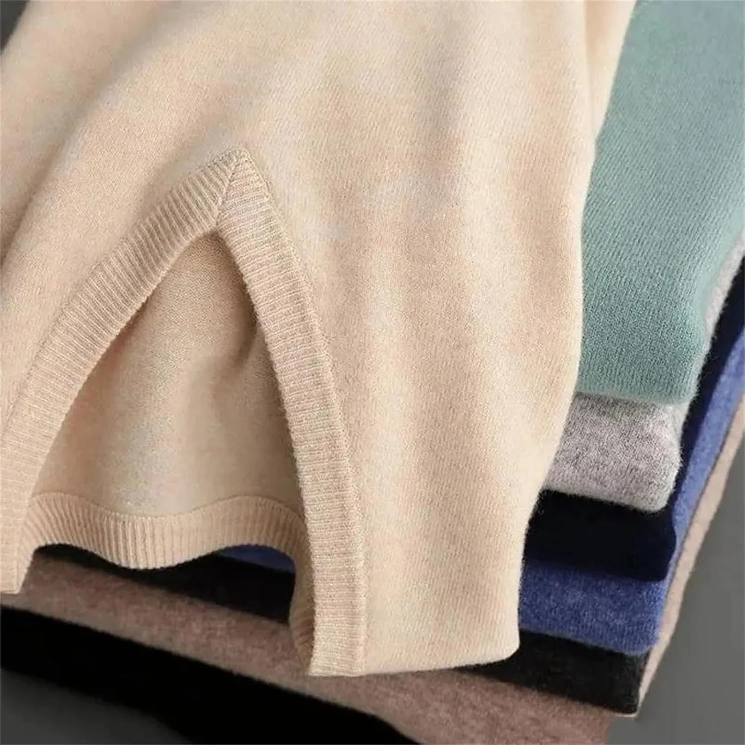 Men's Cashmere Knitted Vest Casual V-Neck Sleeveless Sweaters Jumper Tops