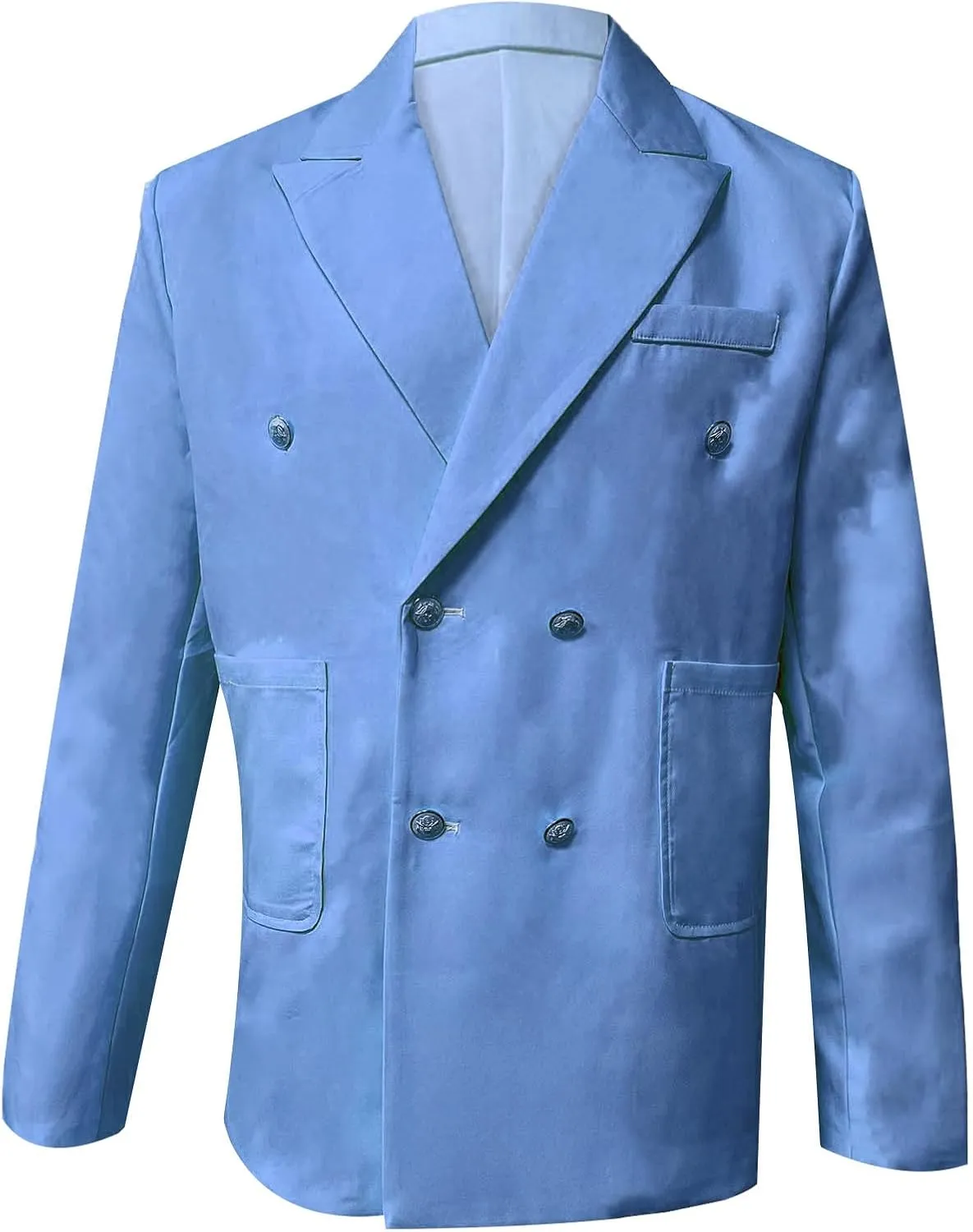 Mens Casual Business Office Work Blazers Sport Coat Long Sleeve Open Front Double Breasted Wedding Party Suit Jackets