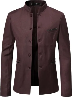 Men's Classic Fit Plaid Casual Blazer Jacket Notched Lapel Two Button Suits Coats Striped Business Blazers Coat