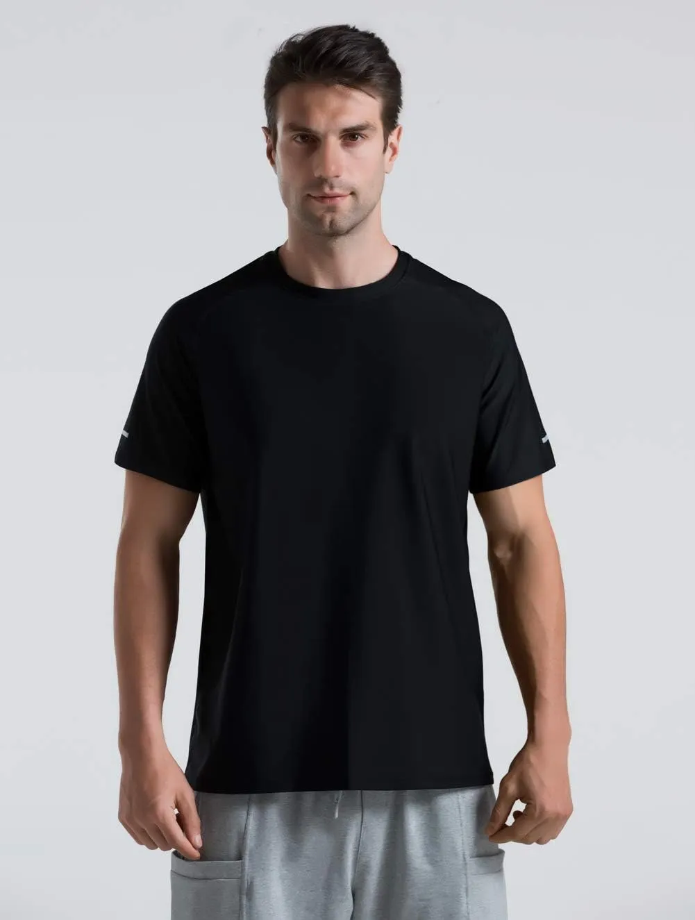 Men's Cooling Ice Silk Running Shirts Quick Dry Short Sleeve Athletic Gym T-Shirts UPF 50  Outdoor Workout Tshirts
