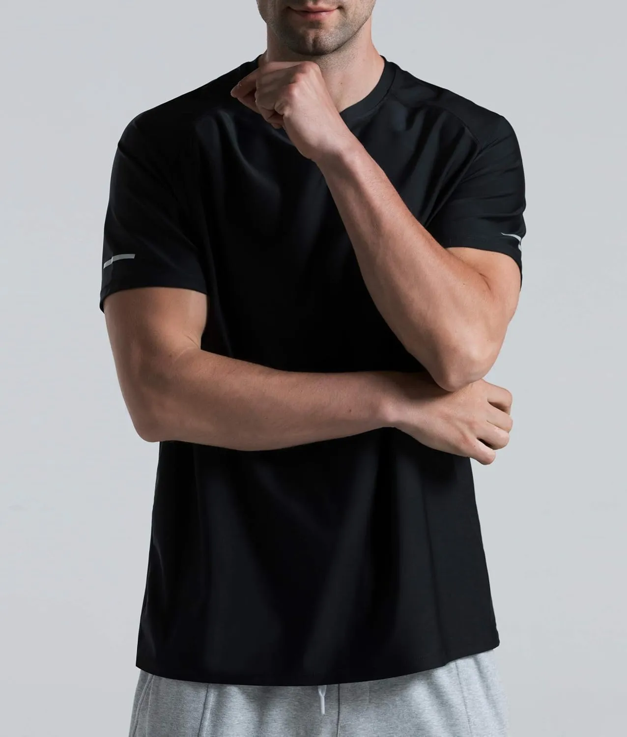 Men's Cooling Ice Silk Running Shirts Quick Dry Short Sleeve Athletic Gym T-Shirts UPF 50  Outdoor Workout Tshirts