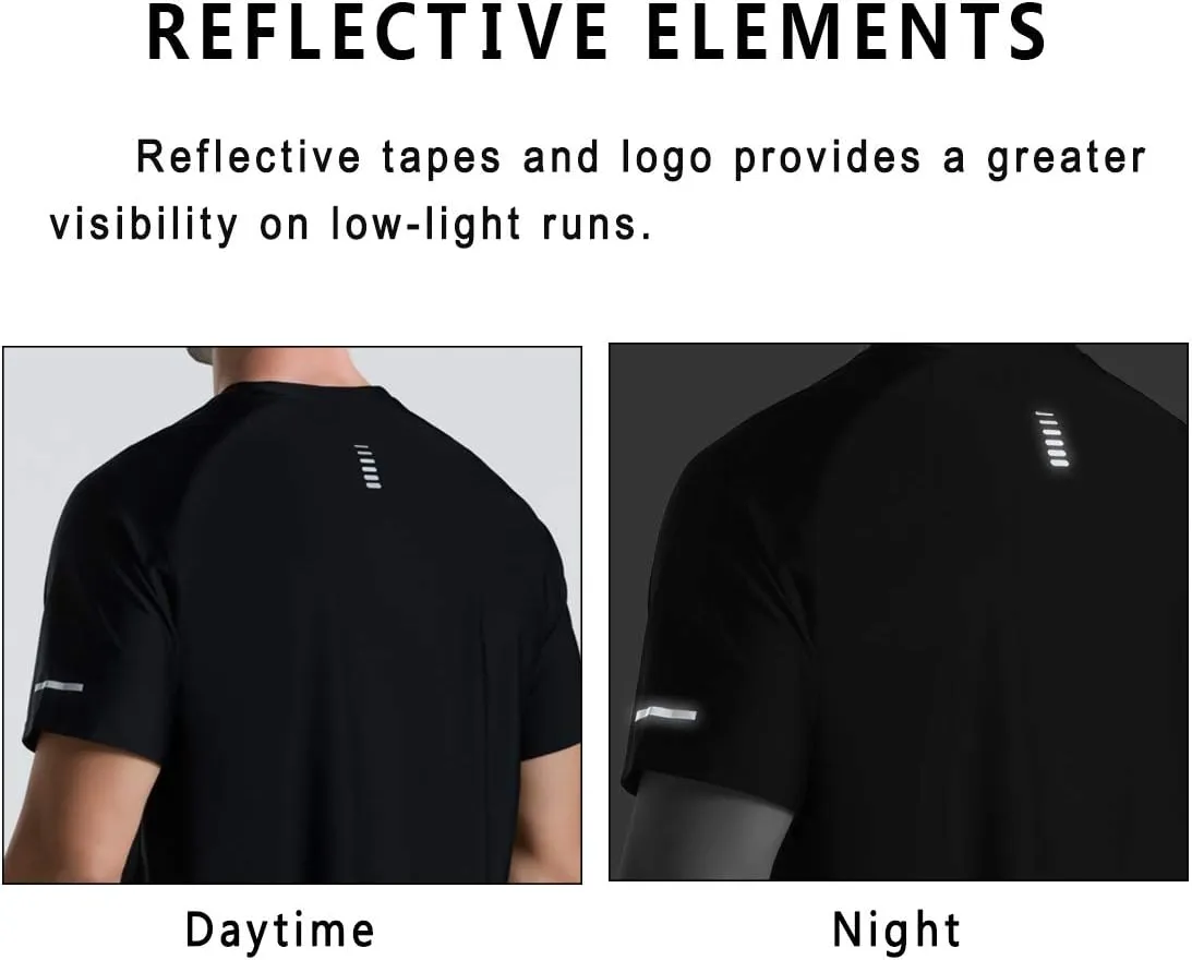 Men's Cooling Ice Silk Running Shirts Quick Dry Short Sleeve Athletic Gym T-Shirts UPF 50  Outdoor Workout Tshirts