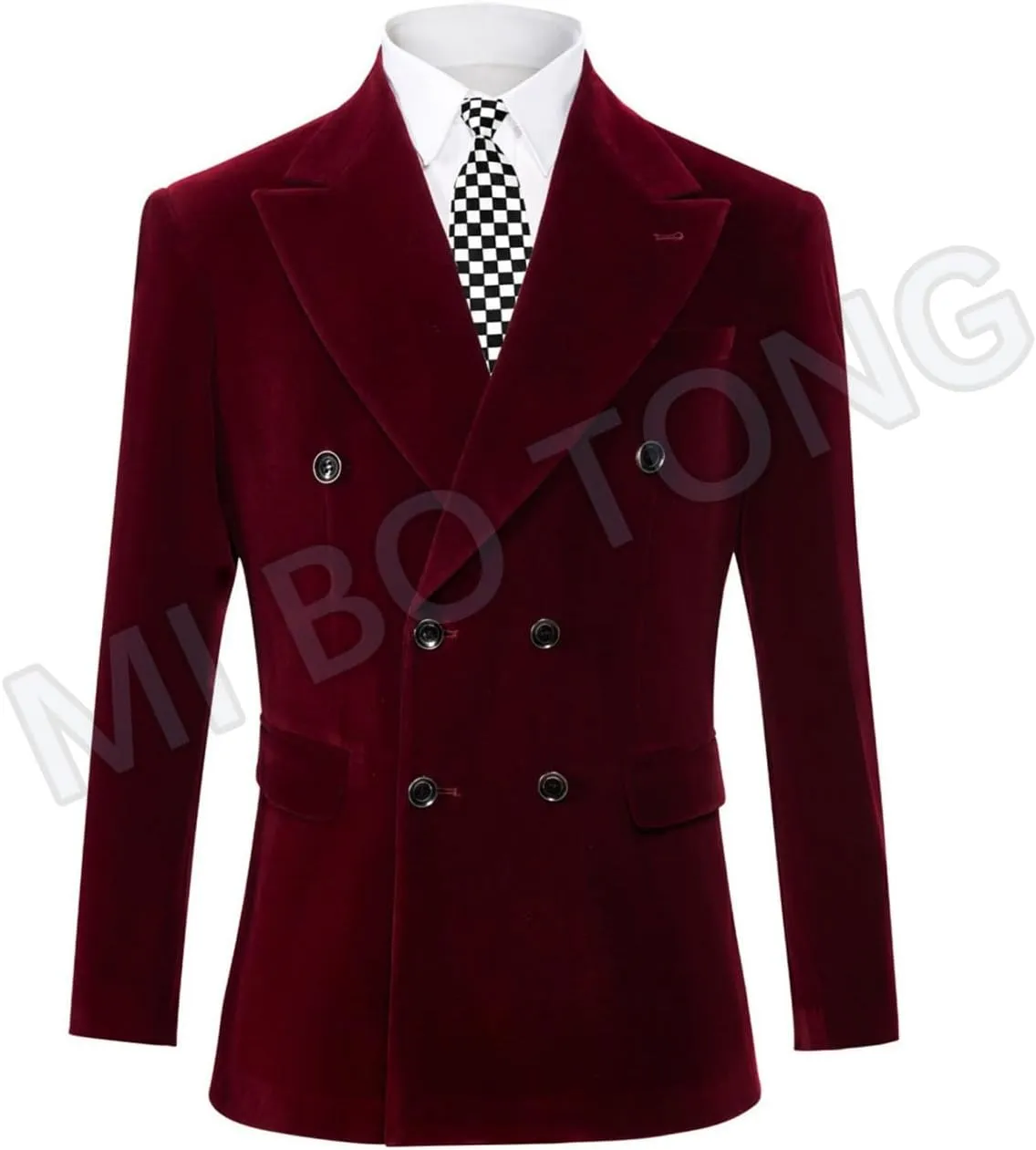 Mens Double Breasted Velvet Blazer Jacket Notch Lapel Dinner Coat Wedding Party Tuxedos Jacket Casual Wear