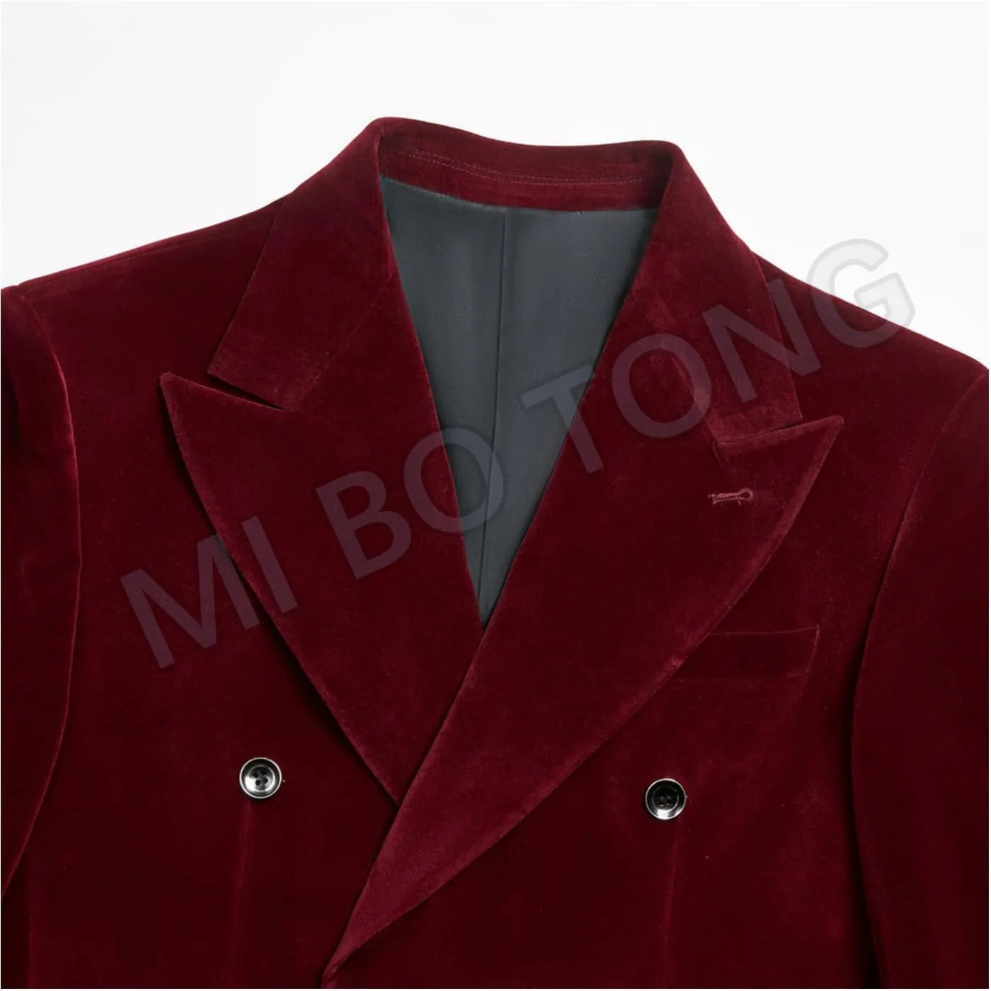 Mens Double Breasted Velvet Blazer Jacket Notch Lapel Dinner Coat Wedding Party Tuxedos Jacket Casual Wear