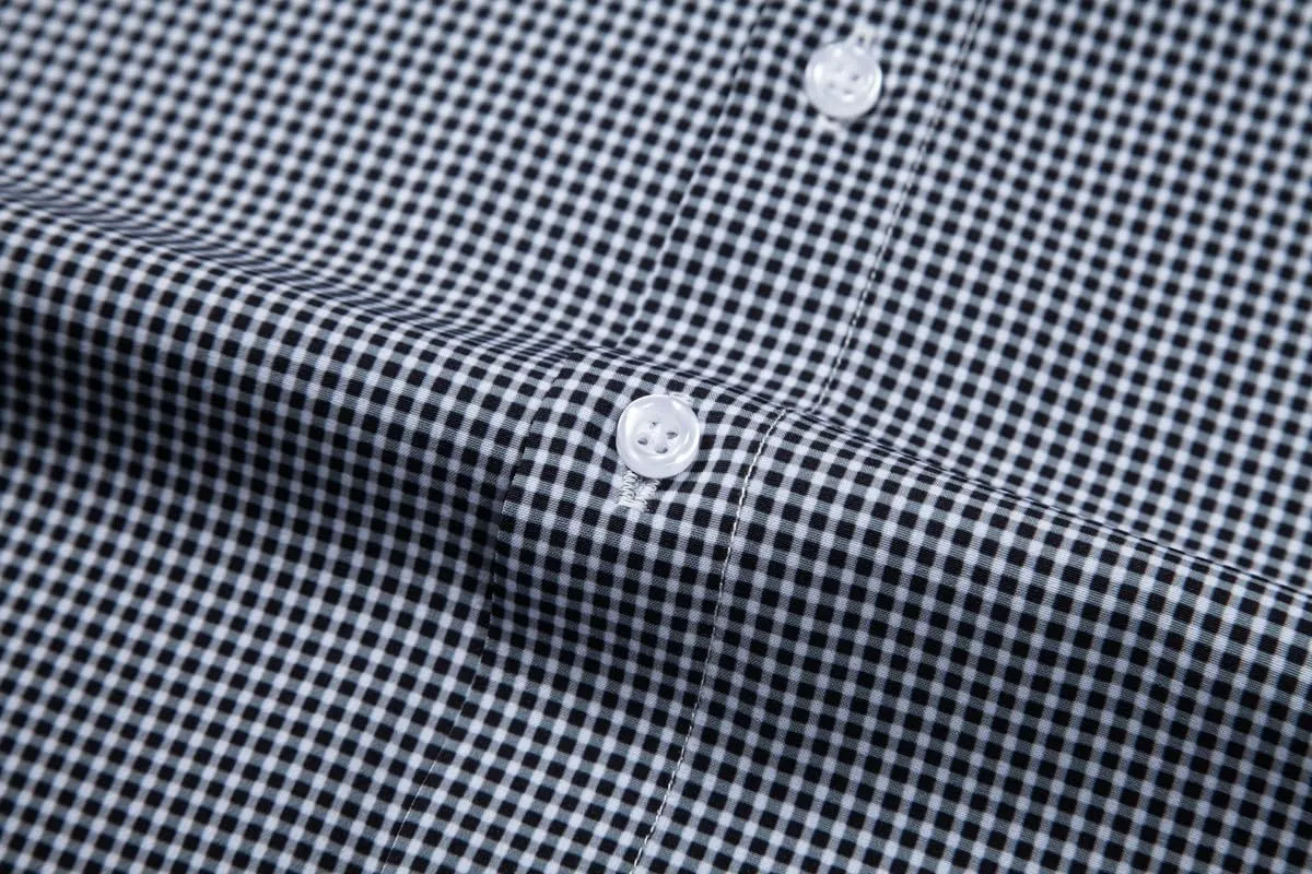 Mens Dress Shirts Stretch Long Sleeve Button Down Shirts Print Regular Fit Casual Busines Shirt