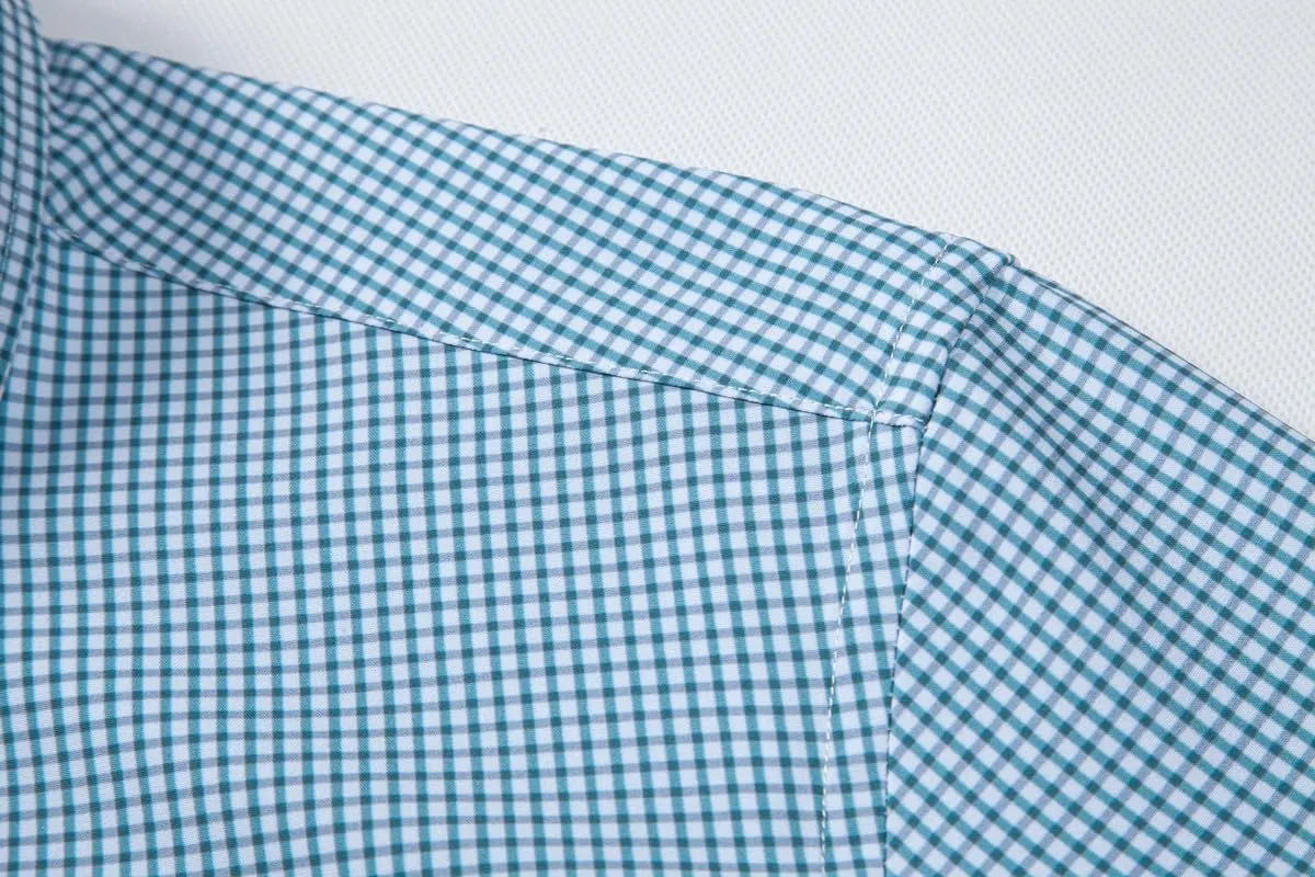 Mens Dress Shirts Stretch Long Sleeve Button Down Shirts Print Regular Fit Casual Busines Shirt