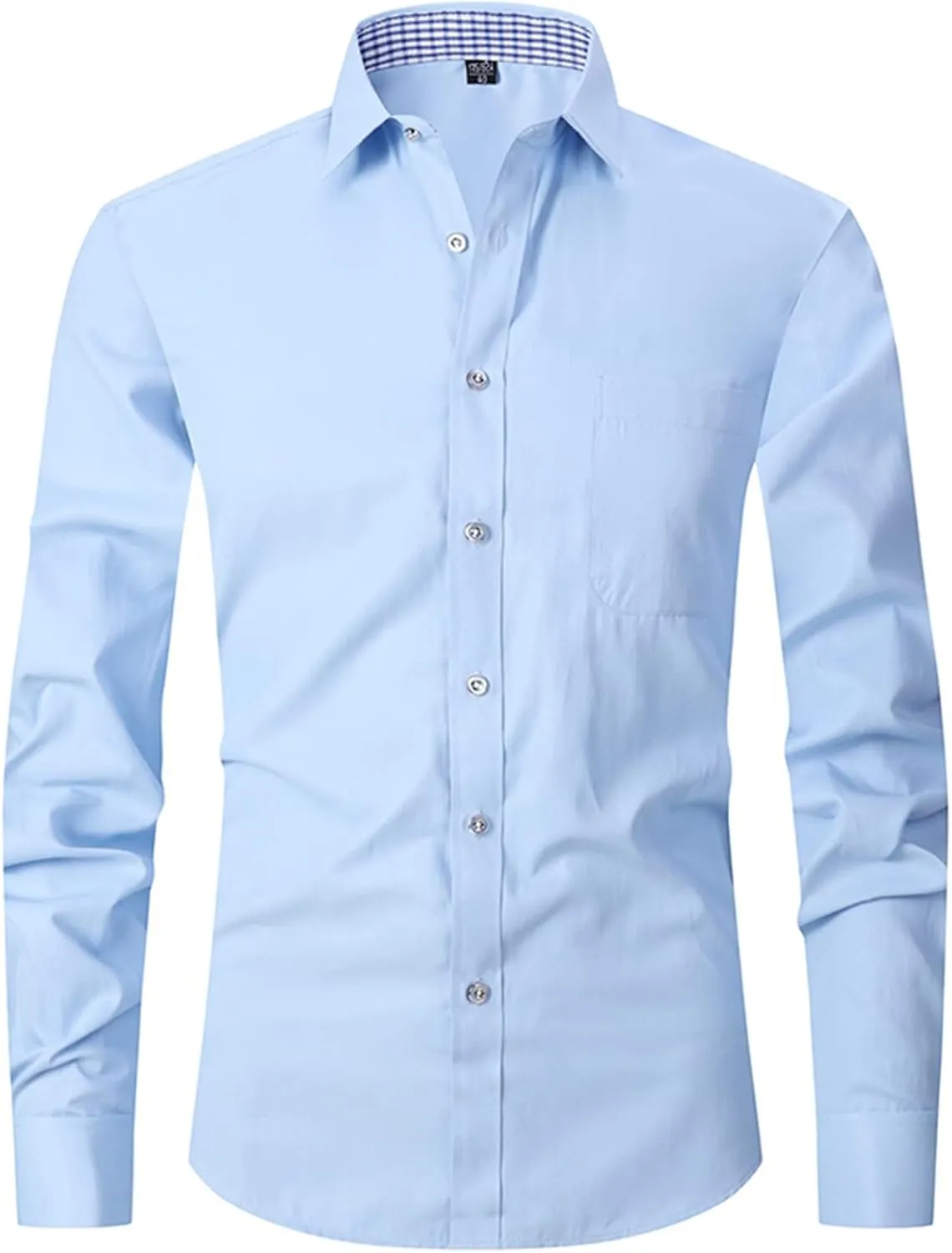 Men's French Cuff Dress Shirt Regular Fit Formal Business Button Down Shirt for Men Long Sleeve Random Cufflinks