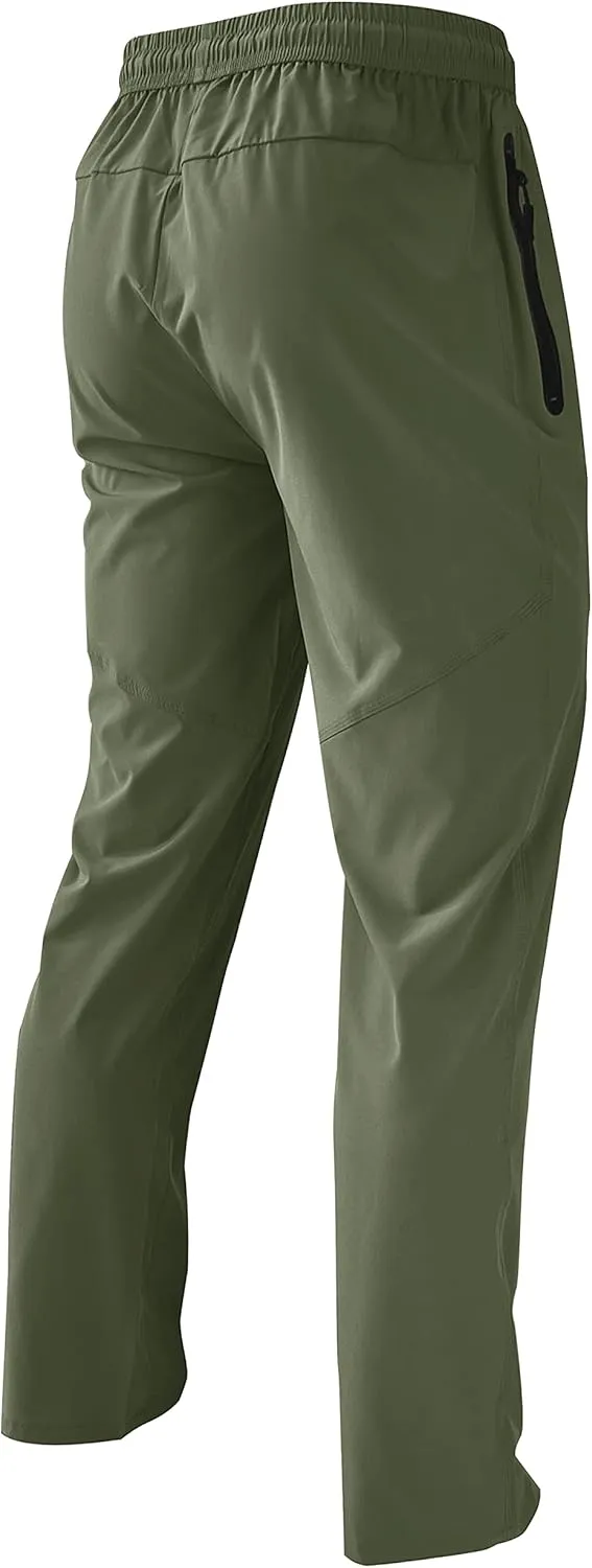 Men's Lightweight Quick Dry Hiking Running Pants Outdoor Sports Breathable Zipper Pockets Athletic Work Pants