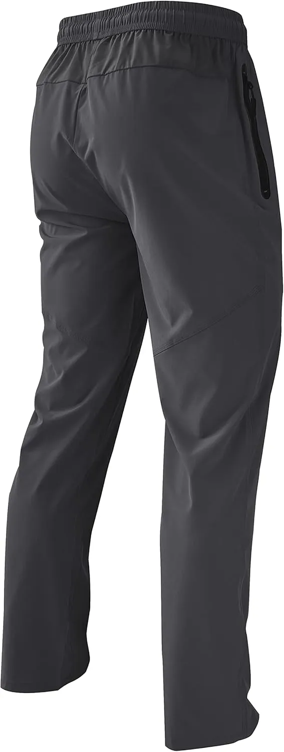 Men's Lightweight Quick Dry Hiking Running Pants Outdoor Sports Breathable Zipper Pockets Athletic Work Pants