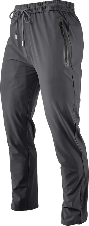 Men's Lightweight Quick Dry Hiking Running Pants Outdoor Sports Breathable Zipper Pockets Athletic Work Pants