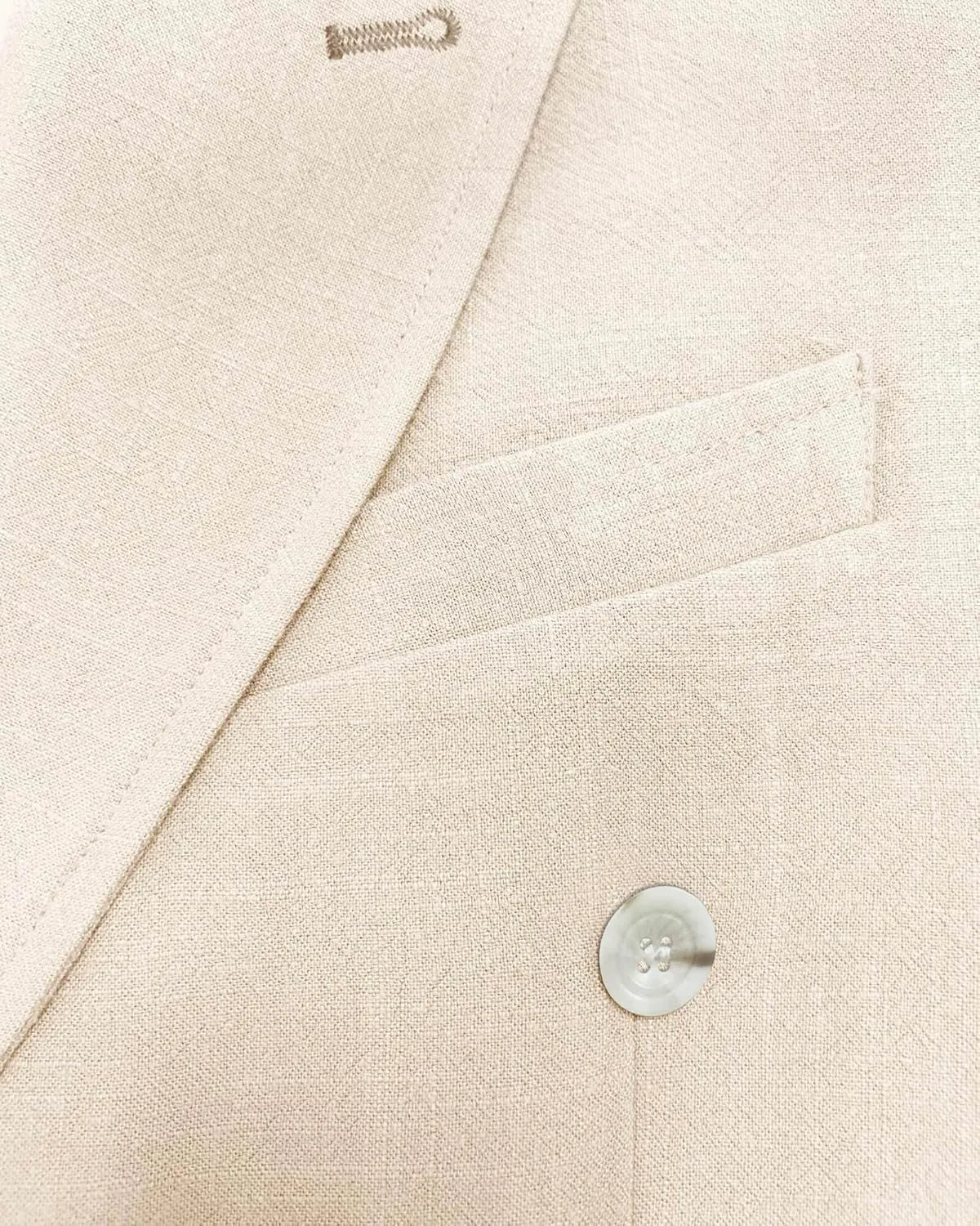 Men's Linen Blazer Lightweight Double Breasted Suit Jacket Casual Sport Coat for Beach Wedding