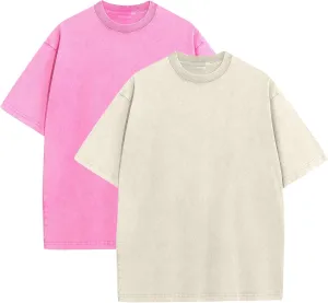 Mens Oversized T Shirts Acid Wash Loose Fit Vintage Washed Tee Shirt Short Sleeve Streetwear Casual T-Shirts