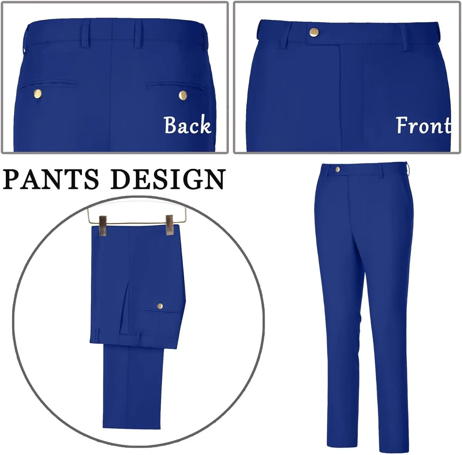 Men's Suits 3 Piece Slim Fit Tuxedo Suit One Button Double Breasted Men Wedding Prom Homecoming Suits Blazer Vest Pants