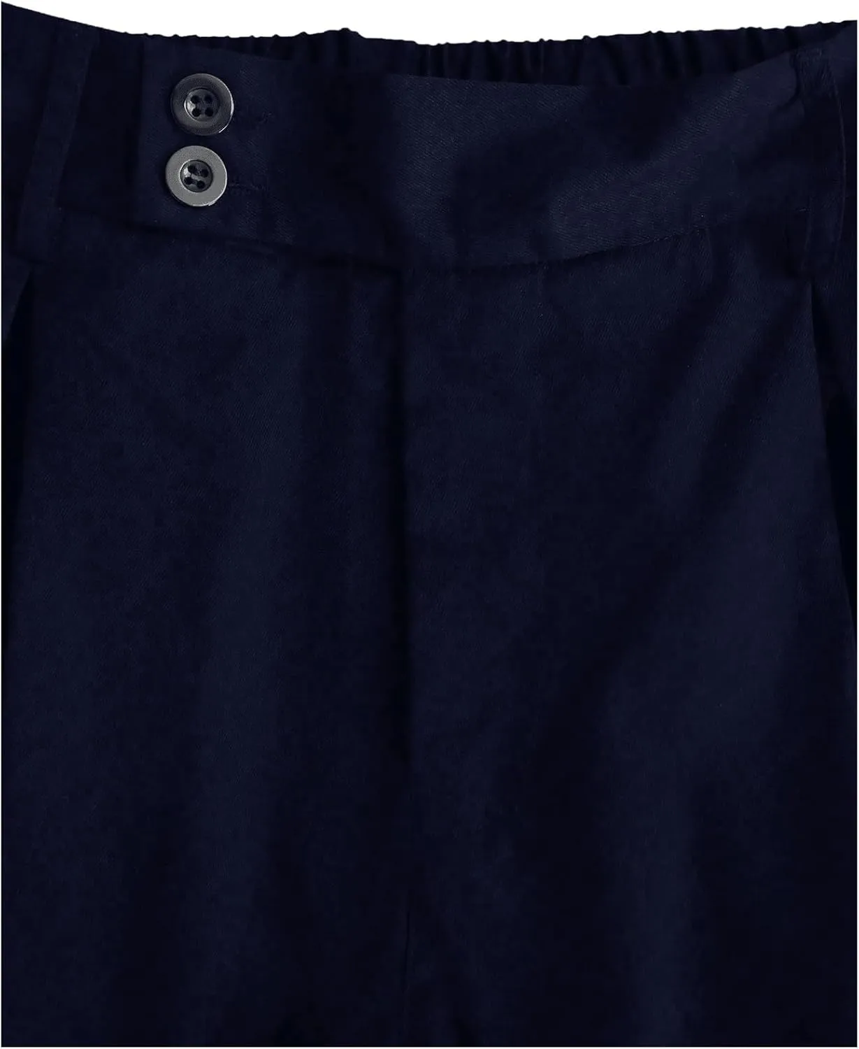 Milumia Men's Pleat Front Wide Leg Long Pants Button Loose Casual Pants
