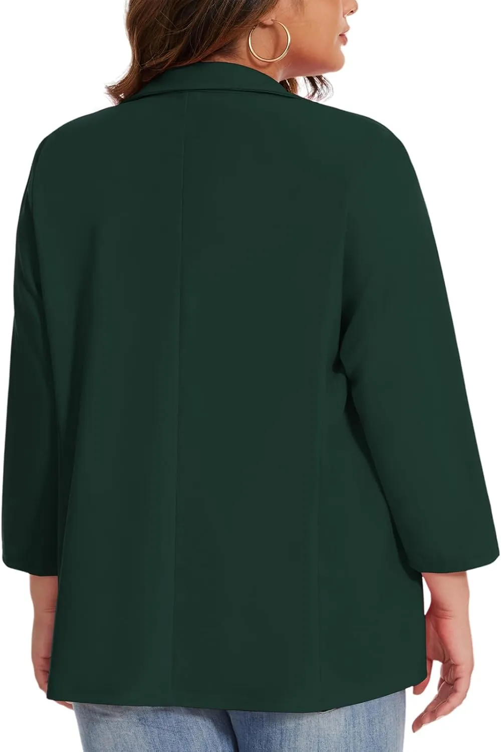 MINTLIMIT Womens Plus Size Blazer 3/4 Sleeve Notch Lapel Casual Work Blazers One Button Open Front Pockets Jackets (XL-5XL)