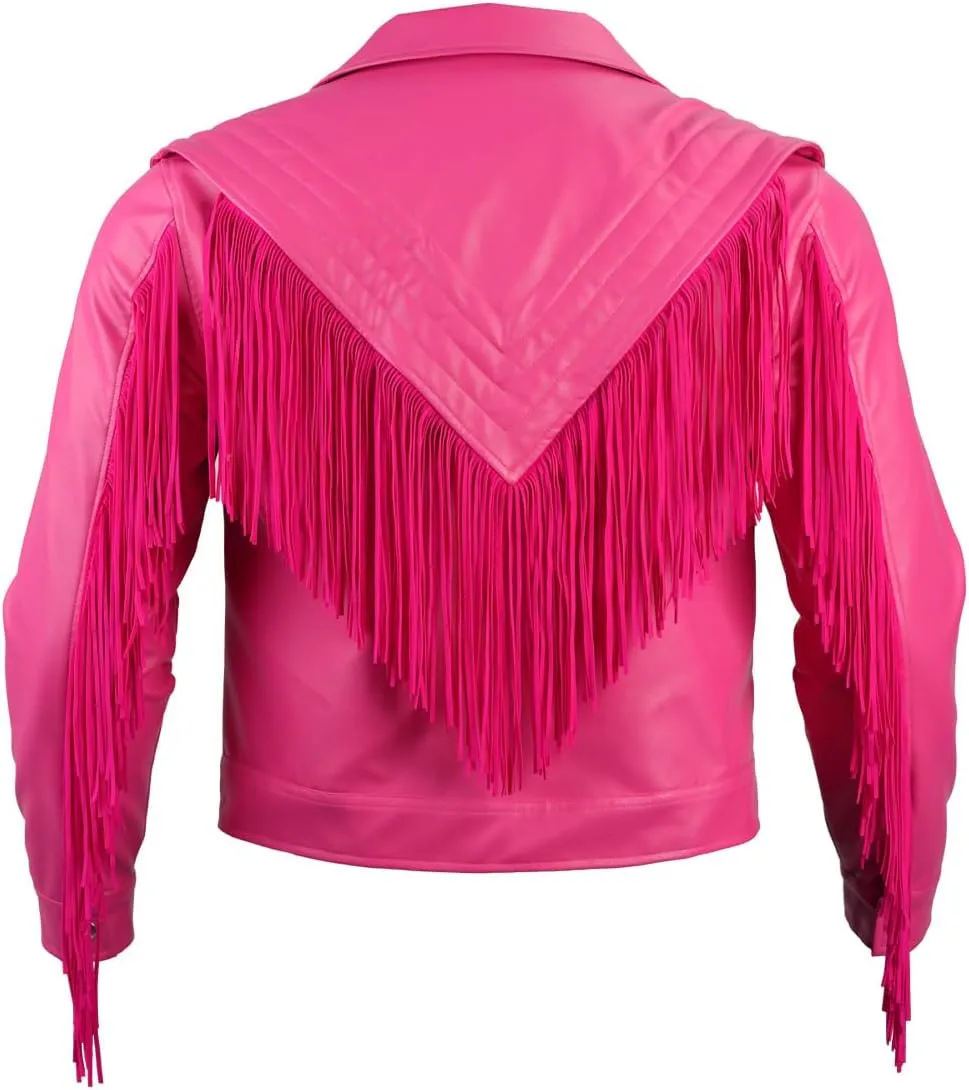 Naywig Faux Leather Western Cowboy Jacket With Fringes Garret Garrison Cosplay Costume For Mens And Boys