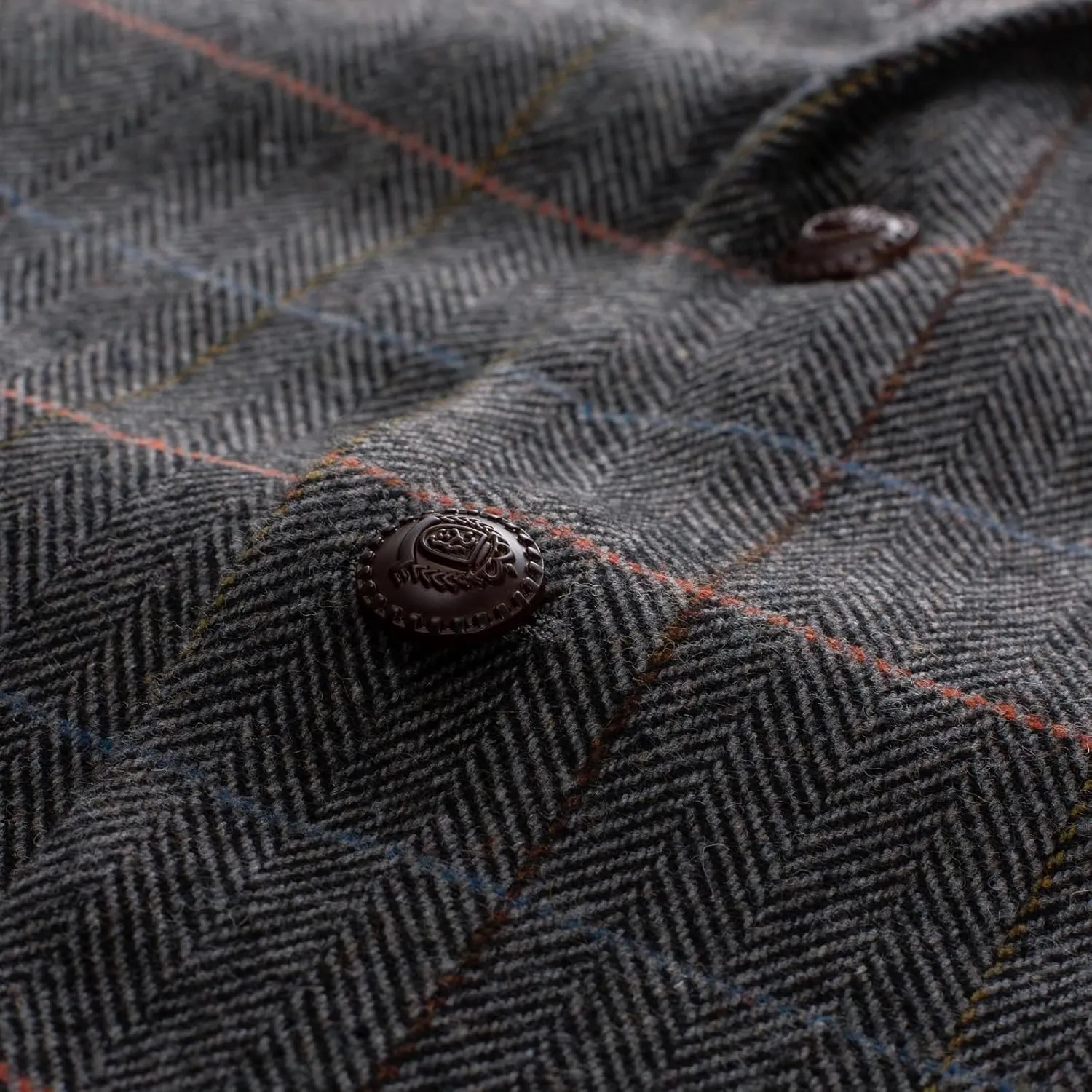 PJ PAUL JONES Men's Blazer Herringbone Tweed Sport Coats Two Button Wool Blend Formal Jacket