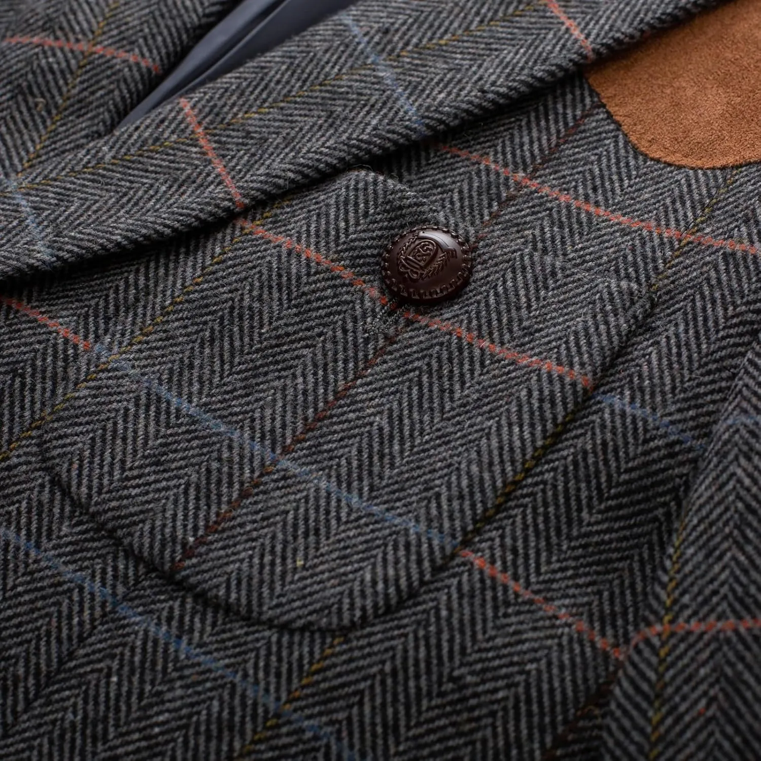 PJ PAUL JONES Men's Blazer Herringbone Tweed Sport Coats Two Button Wool Blend Formal Jacket