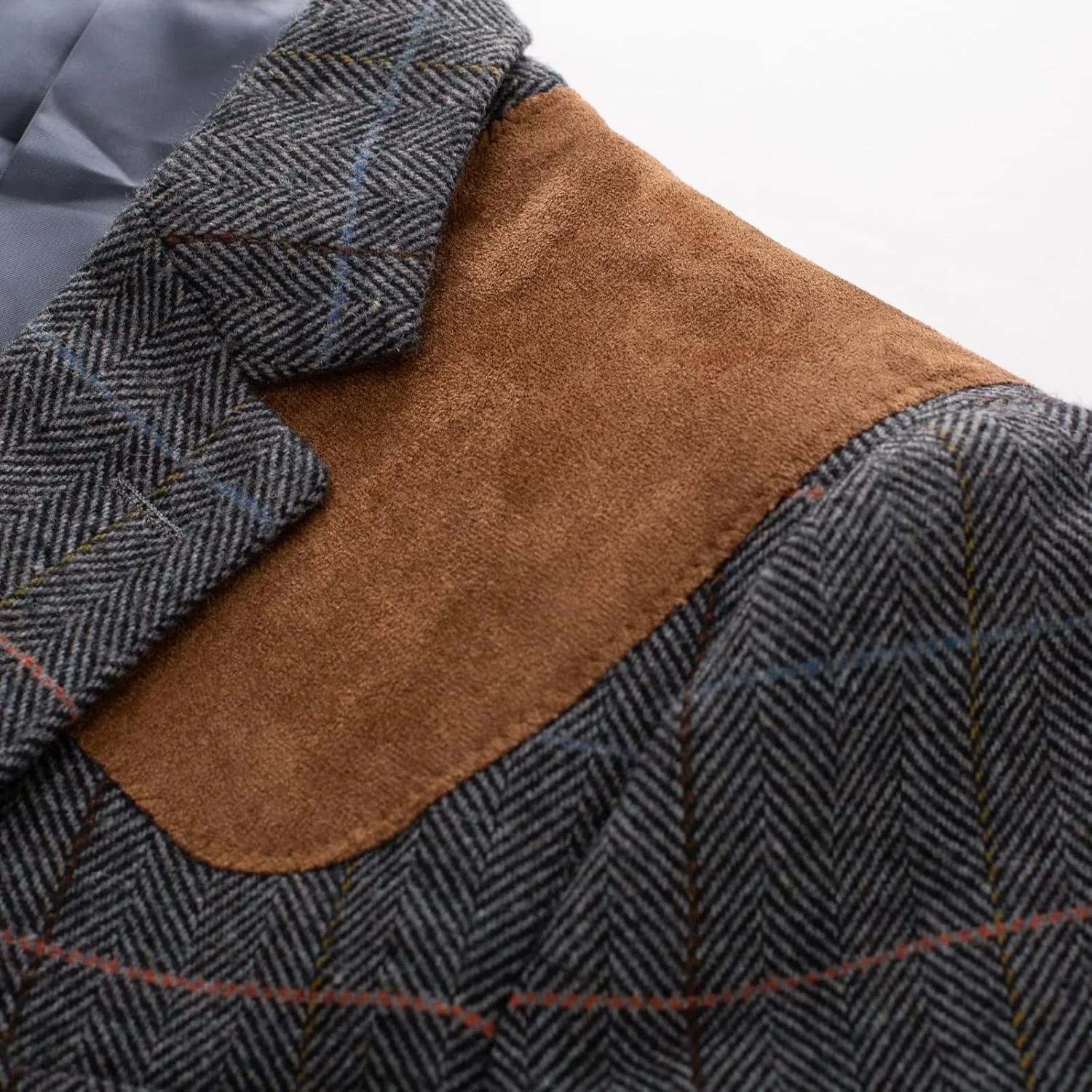 PJ PAUL JONES Men's Blazer Herringbone Tweed Sport Coats Two Button Wool Blend Formal Jacket