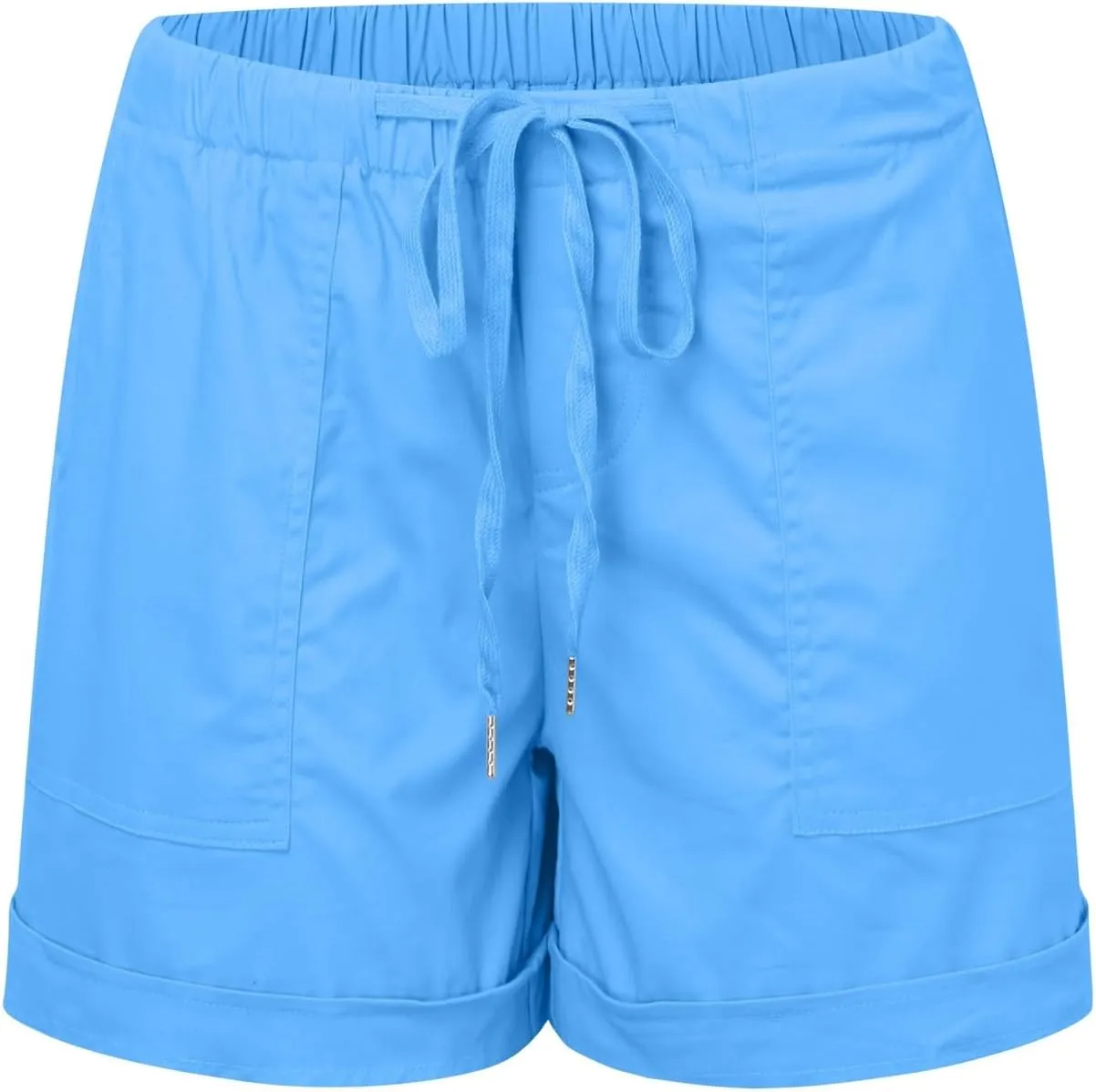 Plus Size Shorts for Women High Waisted Drawstring Cotton Lounge Shorts Pull On Short Casual Pants Summer Outfits