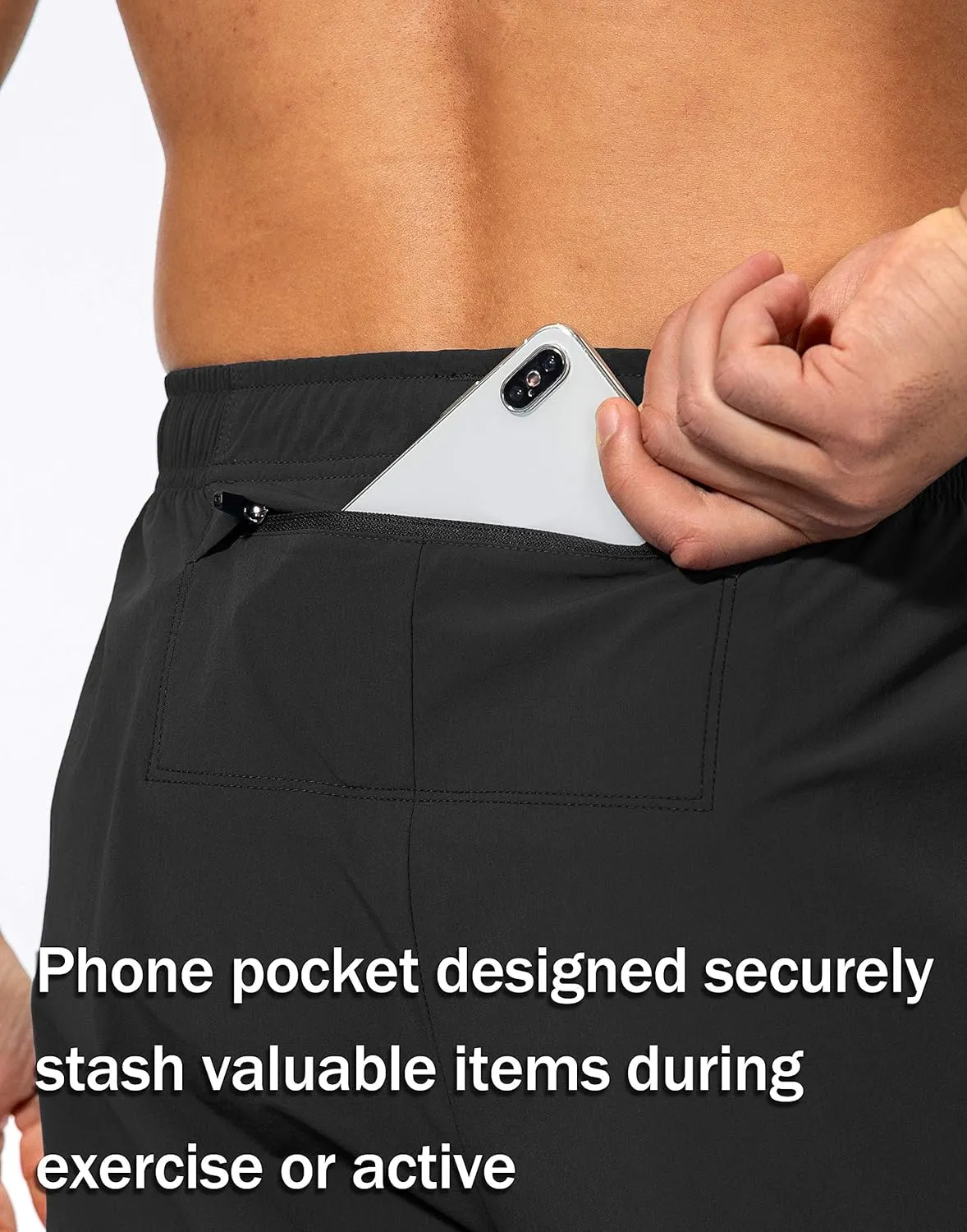 Pudolla Men's Workout Athletic Pants Elastic Waist Jogging Running Pants for Men with Zipper Pockets