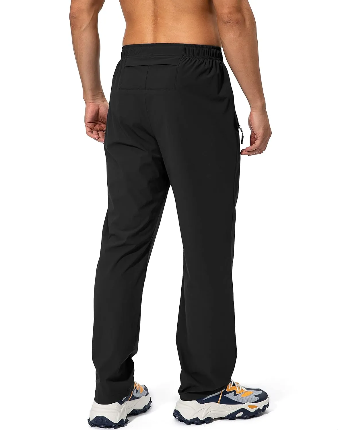 Pudolla Men's Workout Athletic Pants Elastic Waist Jogging Running Pants for Men with Zipper Pockets