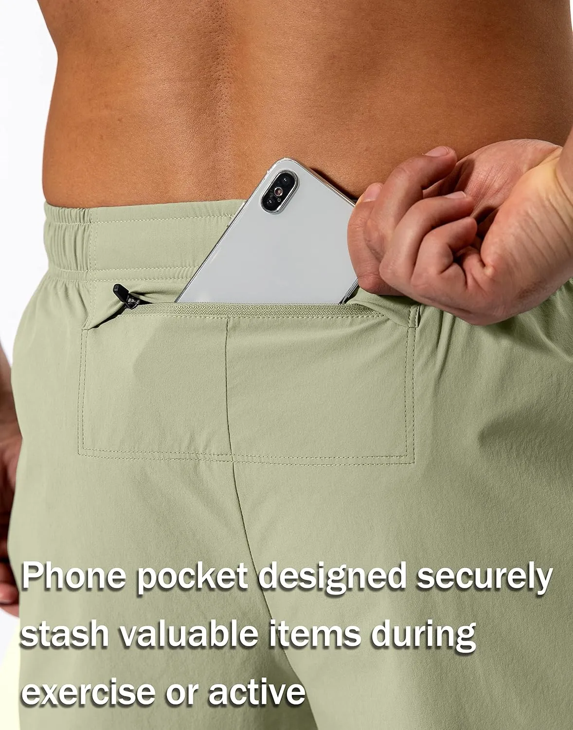 Pudolla Men's Workout Athletic Pants Elastic Waist Jogging Running Pants for Men with Zipper Pockets