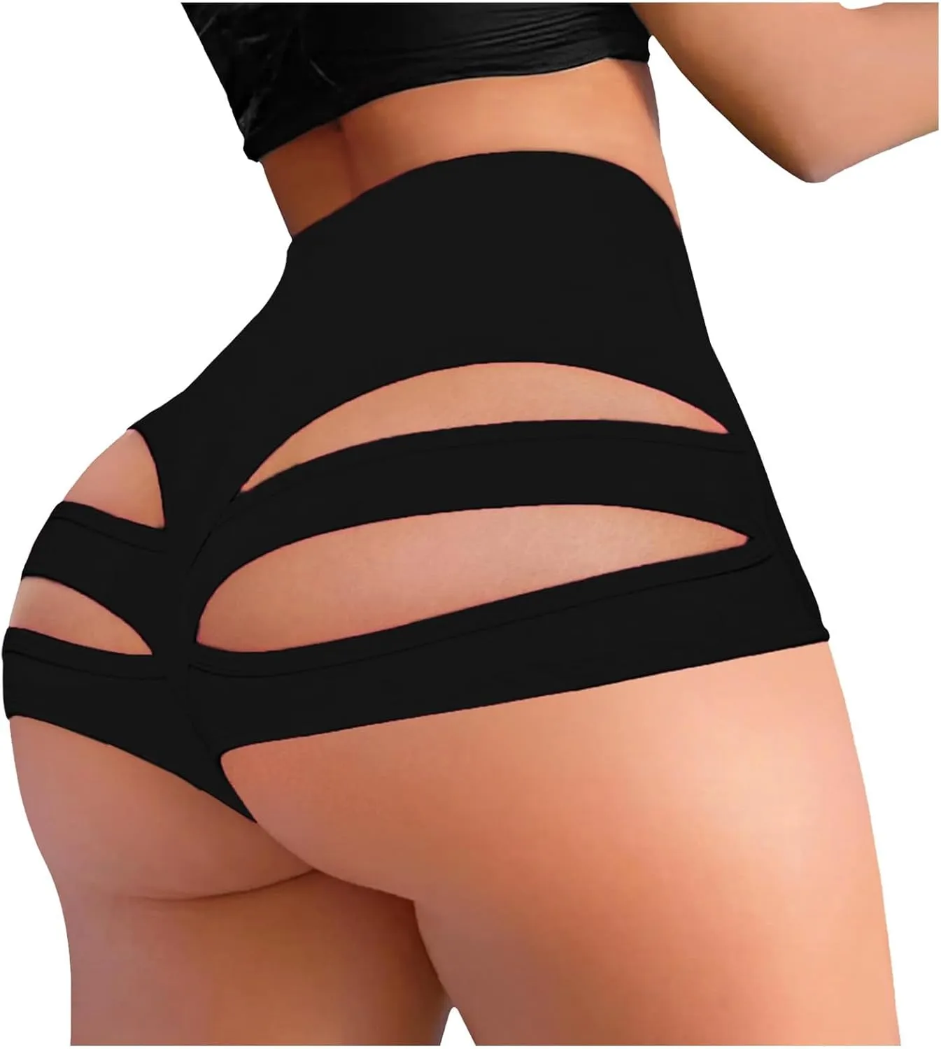 Running Shorts for Women Crossover High Waisted Tummy Control Athletic Yoga Short Ruched Booty Lifting Leggings