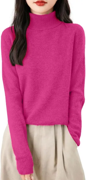 SERYU Cashmere Turtleneck Sweater for Women 2025 Long Sleeve Tops Merino Wool Sweater Comfy Lightweight Pullover