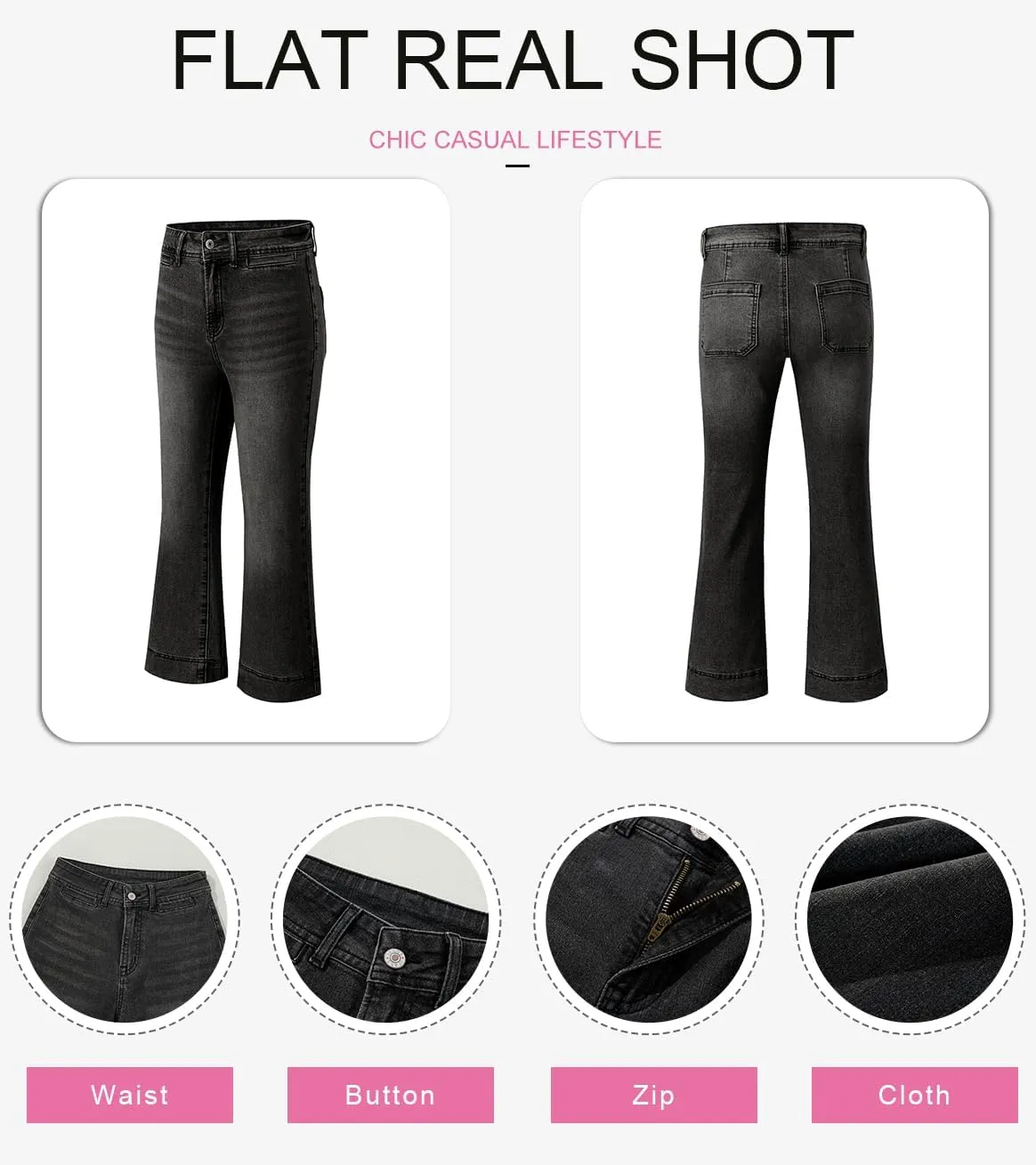 SHEWIN Wide Leg Jeans for Women Trendy High Waisted Flare Jeans Stretchy Straight Leg Ankle Denim Pants with Pockets