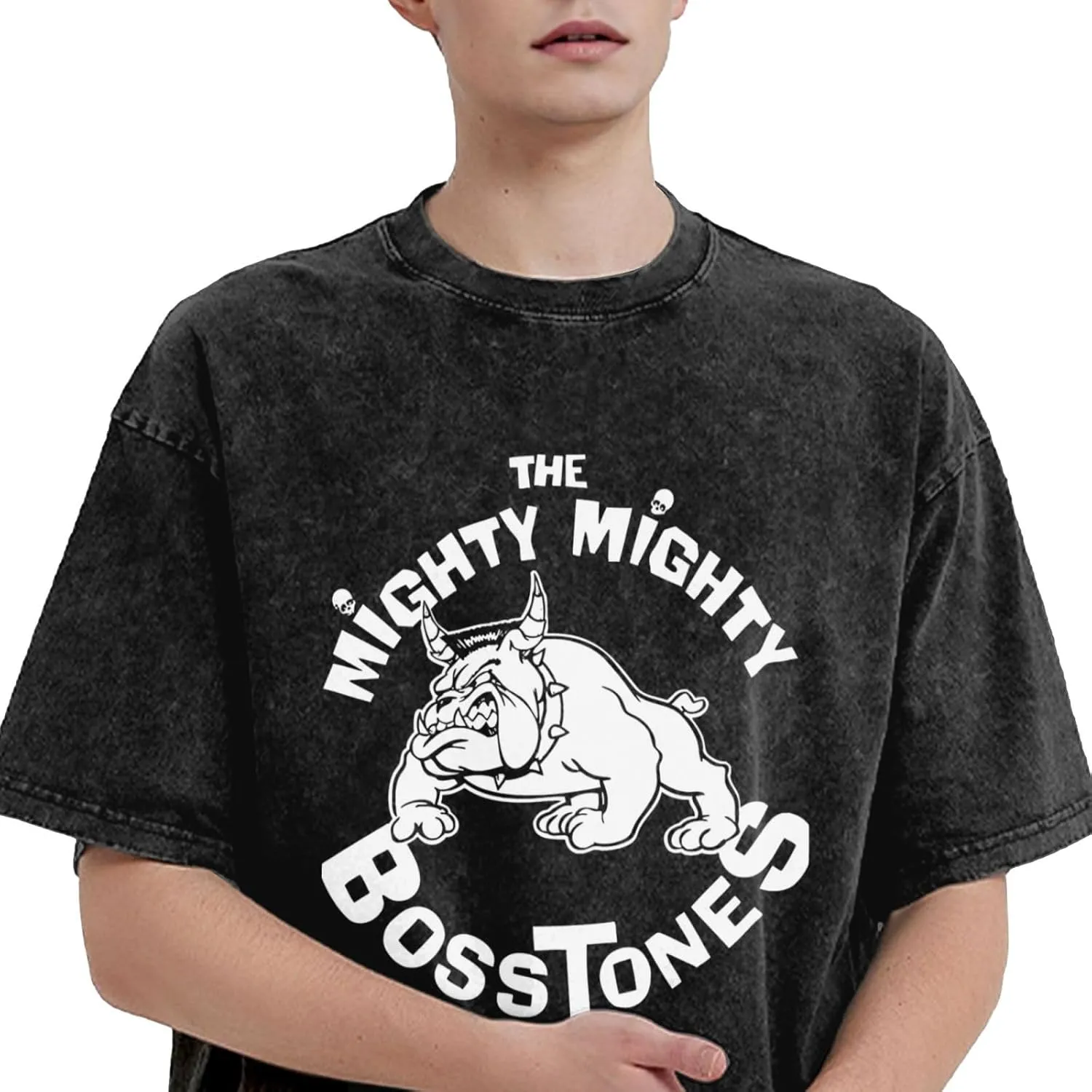 Shirt Men's Oversized Loose Fit Vintage Washed Cotton Casual T-Shirts