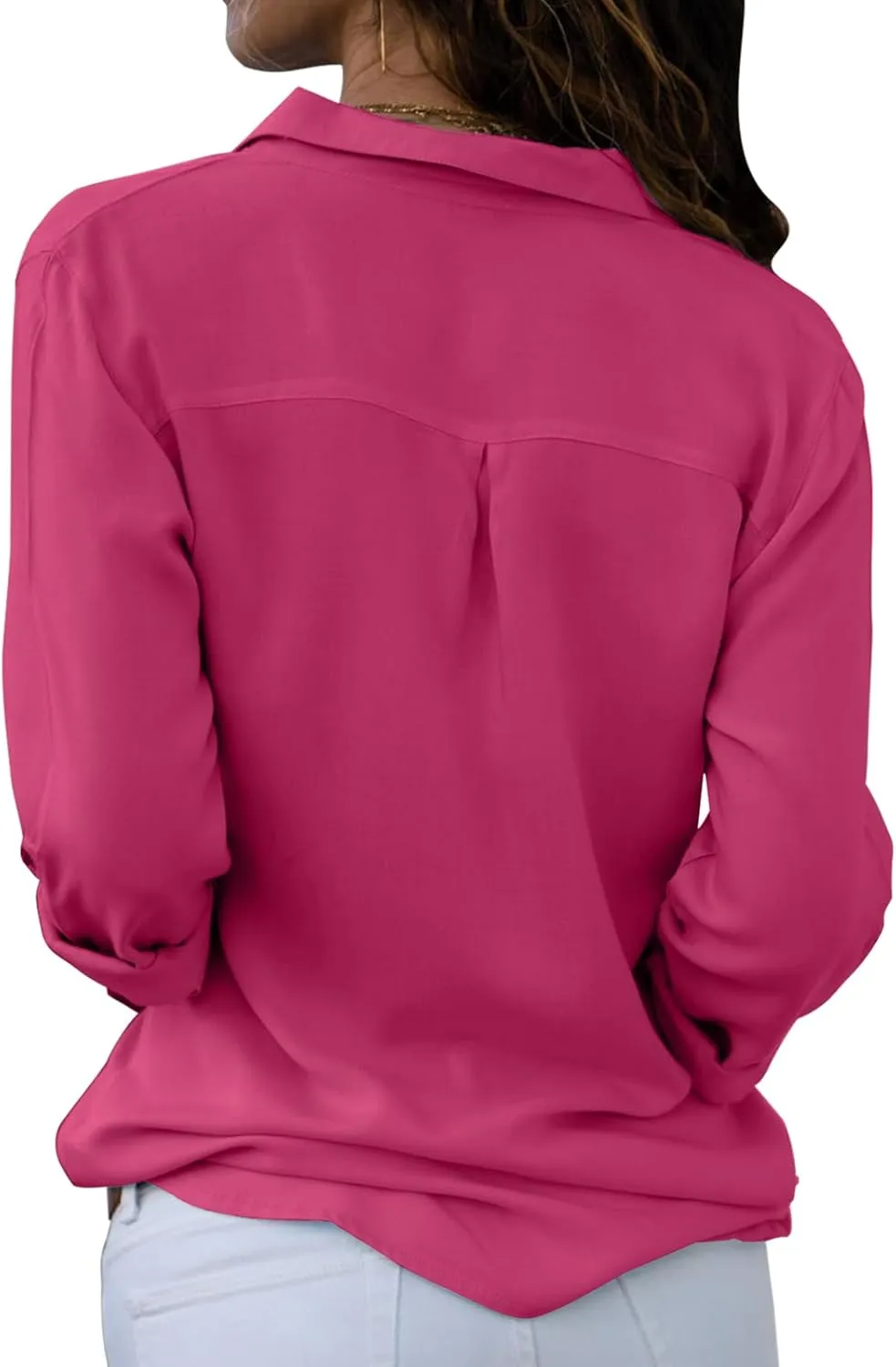 siliteelon Womens Button Down Shirts Dress Shirts Long Sleeve Wrinkle Free Collared Work Office Solid Blouses Tops