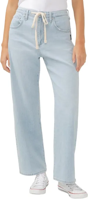 Silver Jeans Co. Women's Be Easy Straight Leg Drawstring Jeans