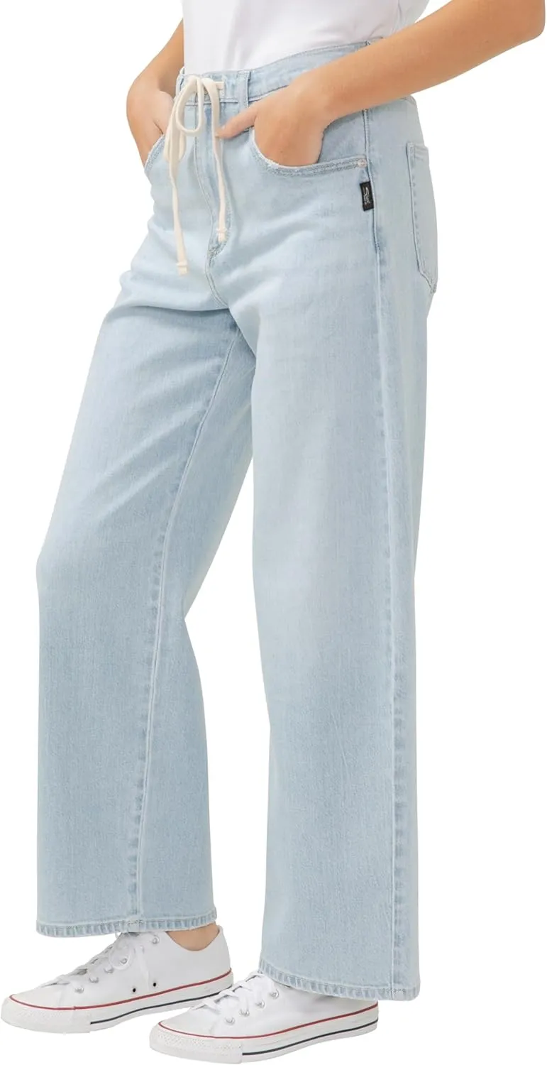 Silver Jeans Co. Women's Be Easy Straight Leg Drawstring Jeans