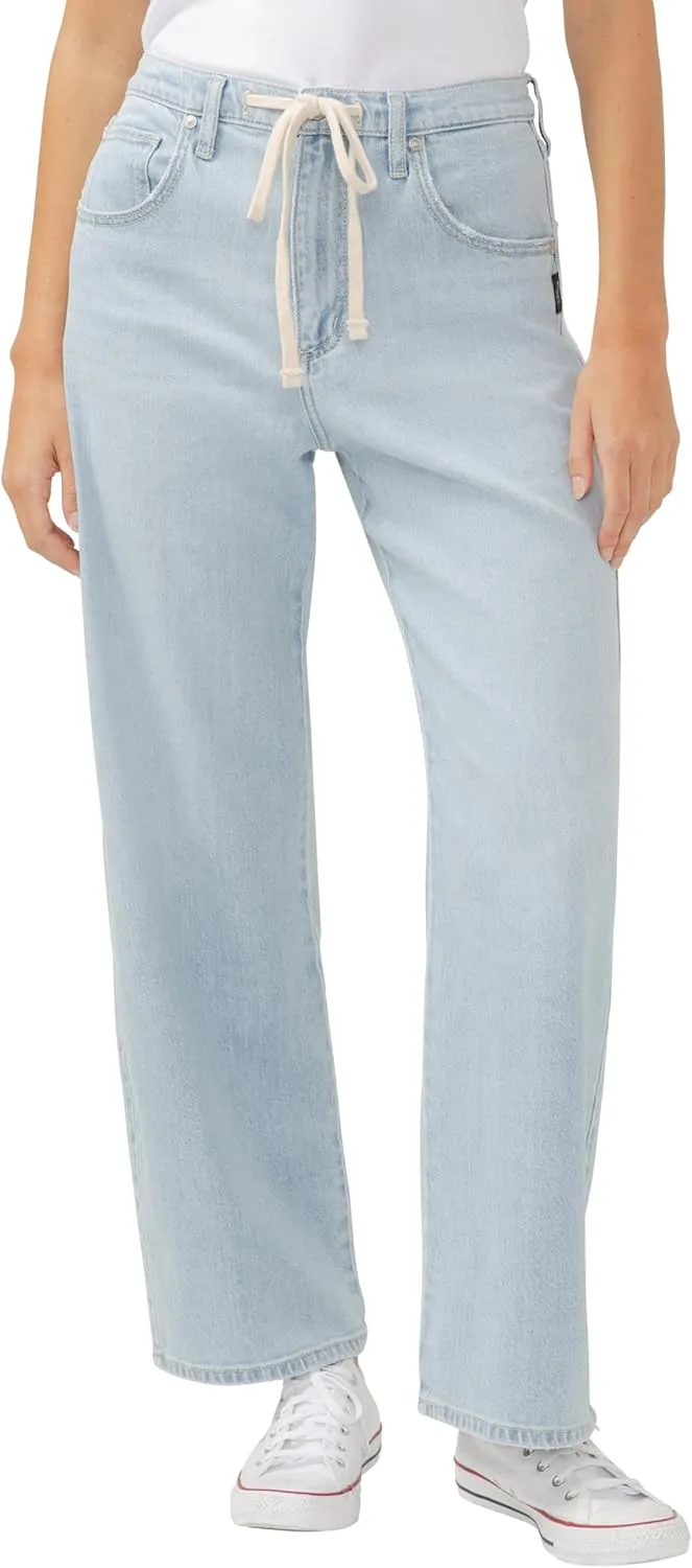 Silver Jeans Co. Women's Be Easy Straight Leg Drawstring Jeans