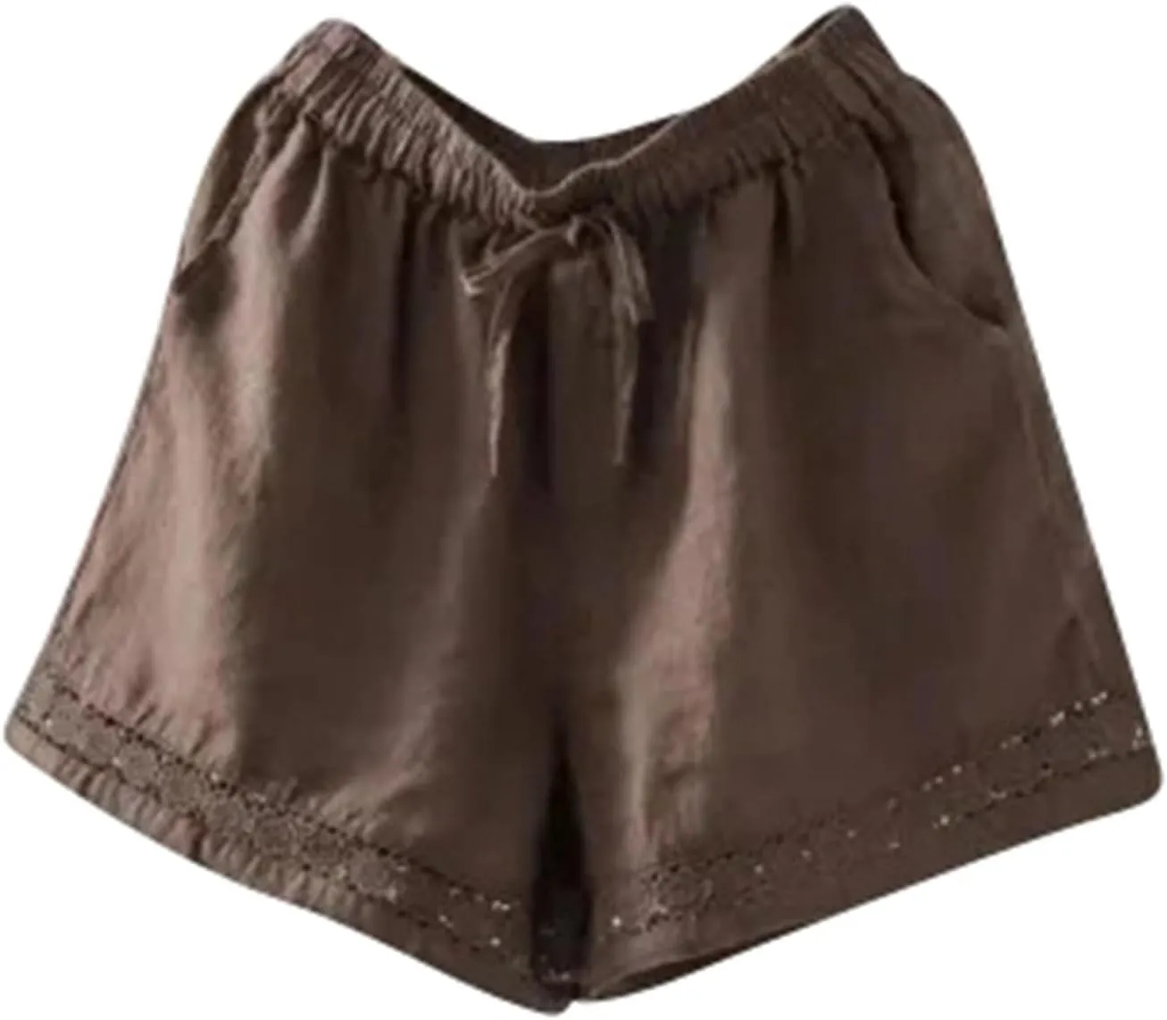 Summer Beach Shorts for Women High Waisted Flowy Lounge Shorts Drawstring Wide Leg Short Linen Pants Cruise Outfits