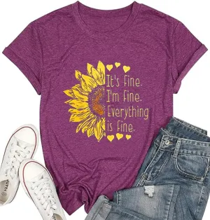 Sunflower Shirts for Women Funny Tshirts Graphic Tees Patriotic Shirts CuteSummer Athletic Tops Casual Women's Clothing