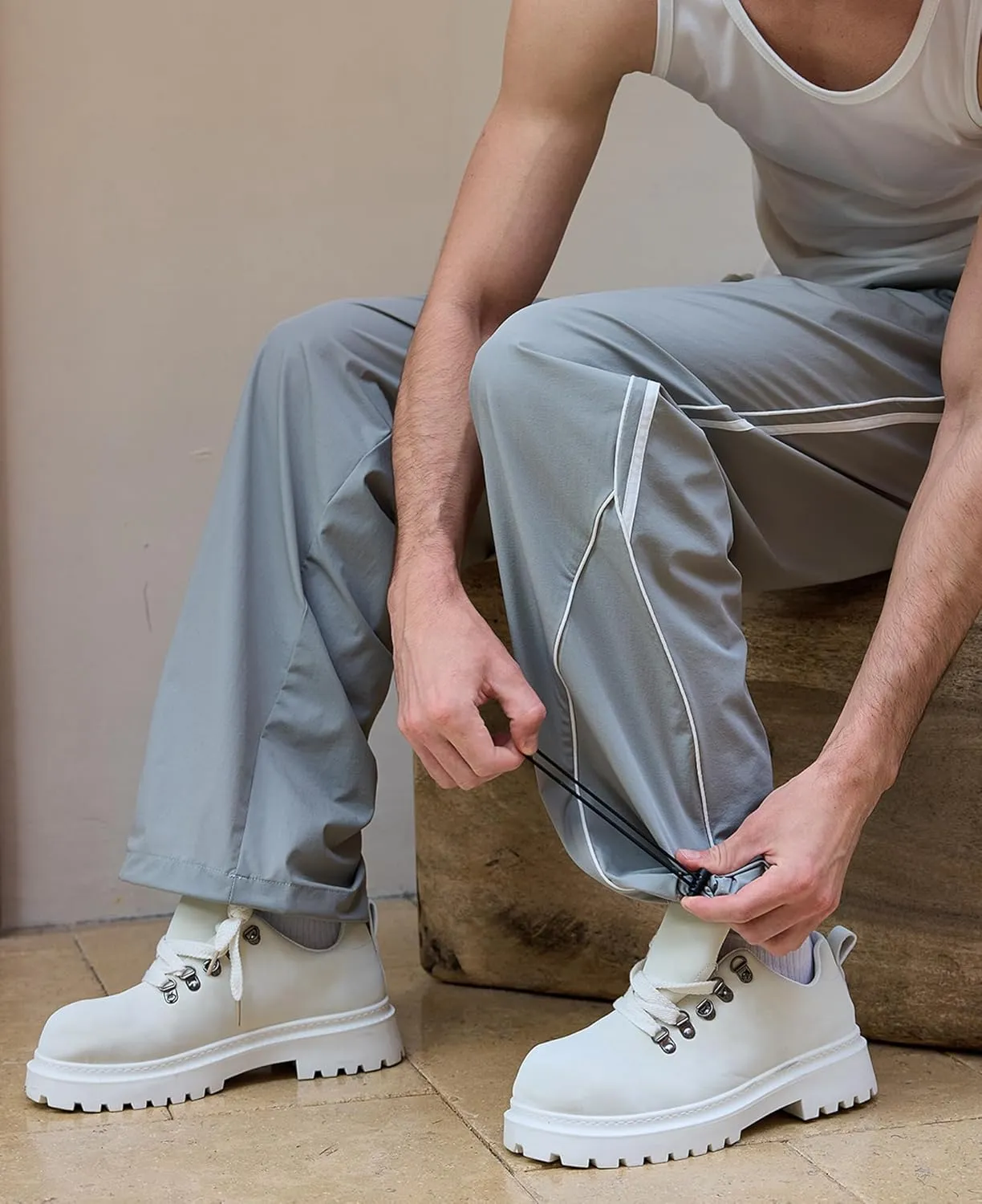 Susclude Mens Baggy Sweatpants Wide Leg Elastic Waist Track Pants Y2k Stretch Summer Casual Pants for 2025 Trendy Streetwear