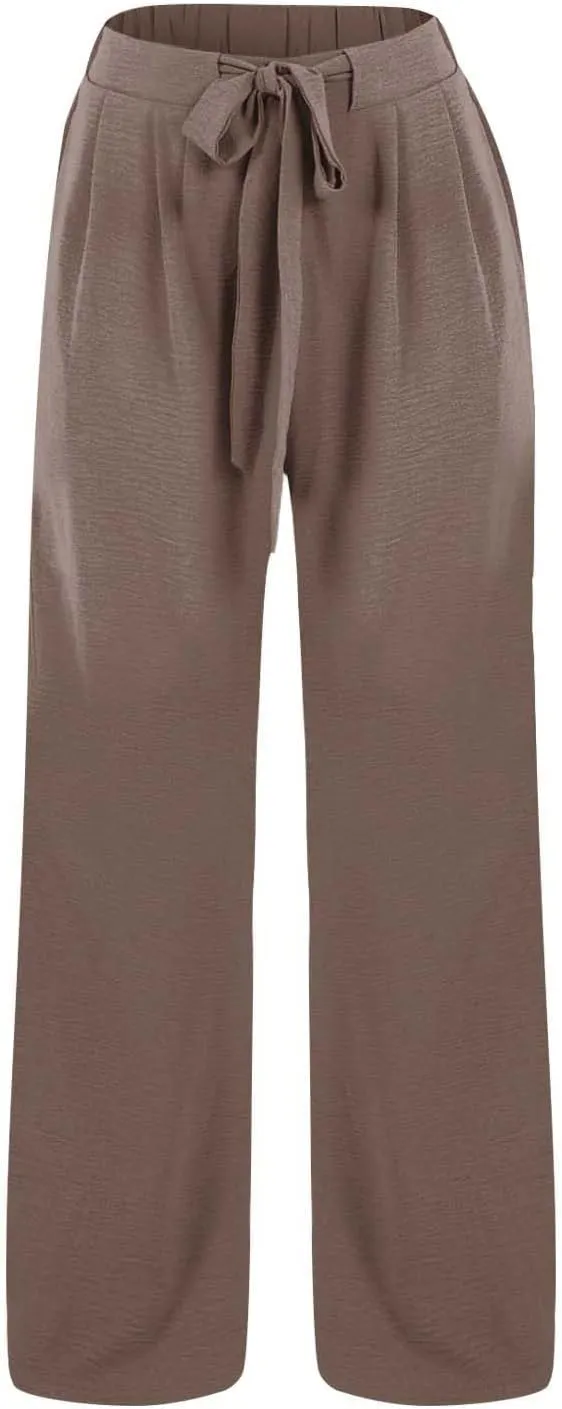 Teen Girls Cotton Linen Wide Leg Pants Drawstring Kids Oversized Casual Lightweight Flowy Palazzo Pants Lounge Long