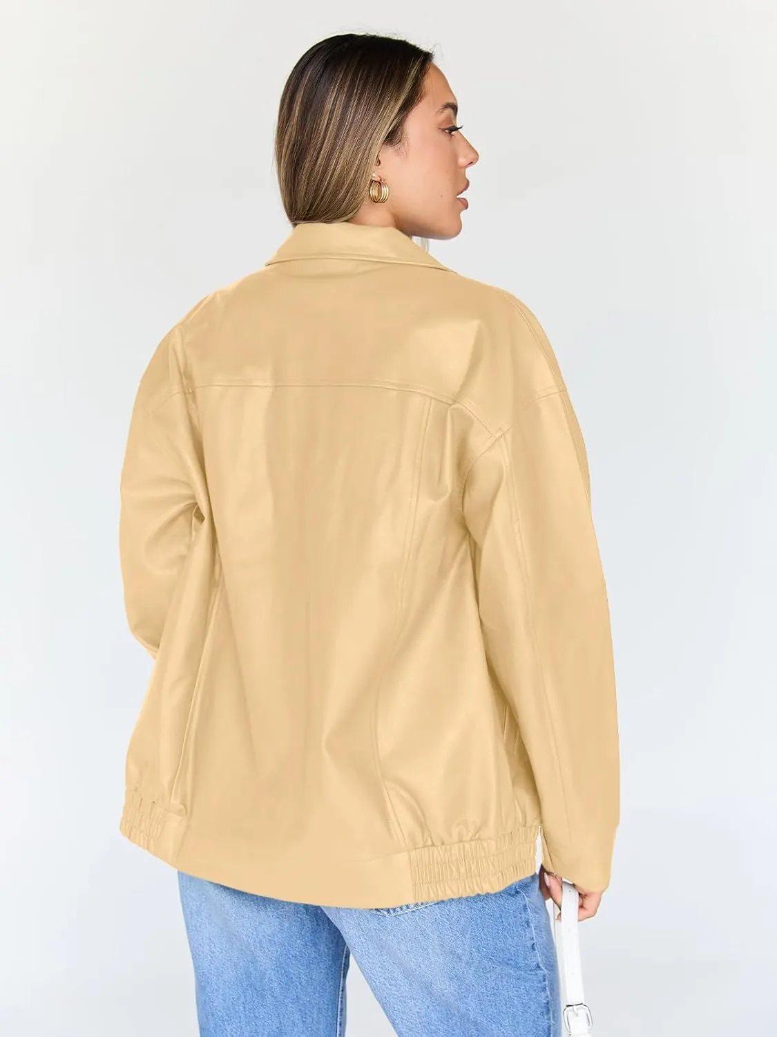 Trendy Queen Womens Leather Jackets Oversized Faux Motorcycle Plus Size Moto Biker Coat Fall Outfits Fashion Clothes 2025