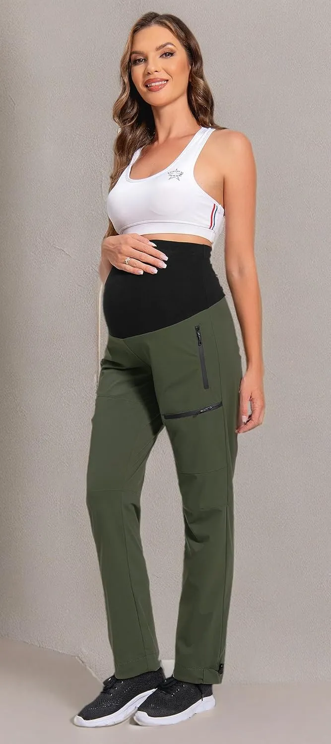 V VOCNI Maternity Pants Quick-Dry Cargo Scrub Pants Women's Hiking Pants Athletic Workout Lounge Casual Outdoor