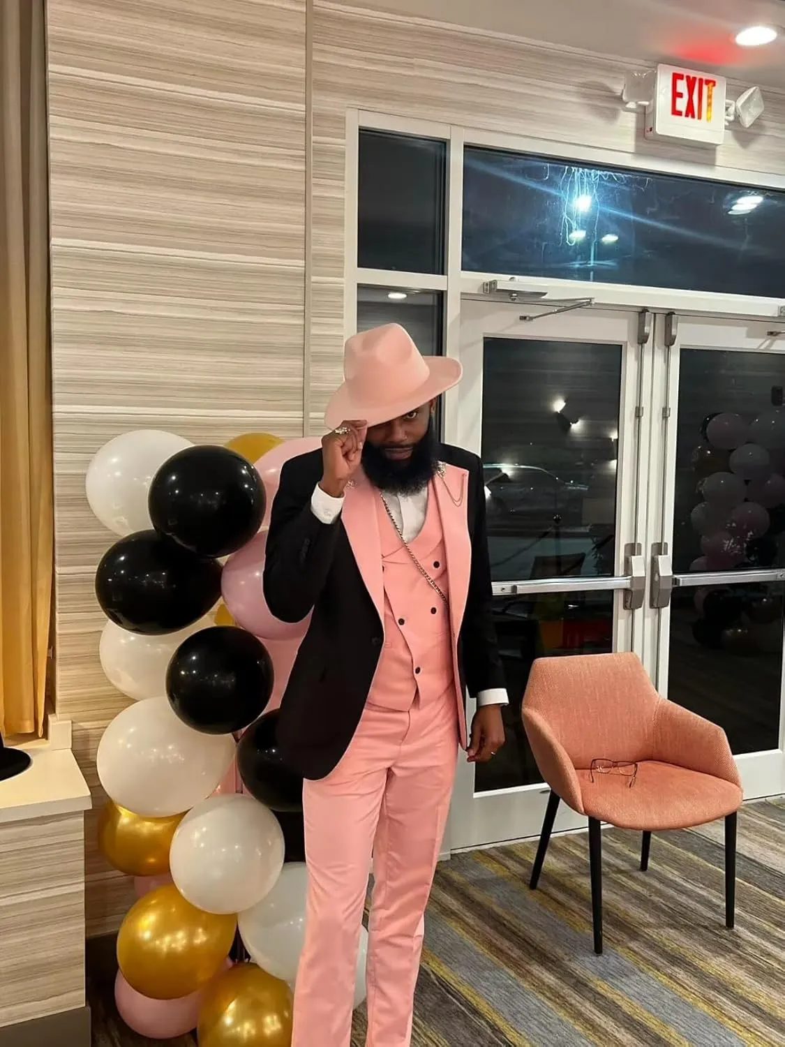 Wangyue Tuxedo for Men 3 Piece Men's Suits Slim Fit Mens Suit Double Breasted Tux Blazer Vest Pants Wedding Suits Man