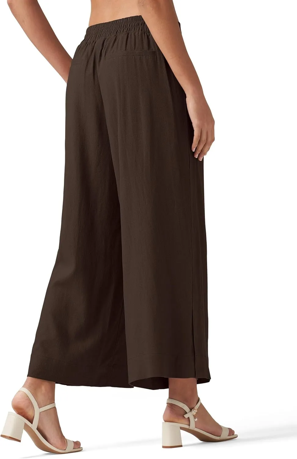 Willit Women's Linen Pants Wide Leg Casual Beach Summer Pants Palazzo Lounge Pants with Pockets