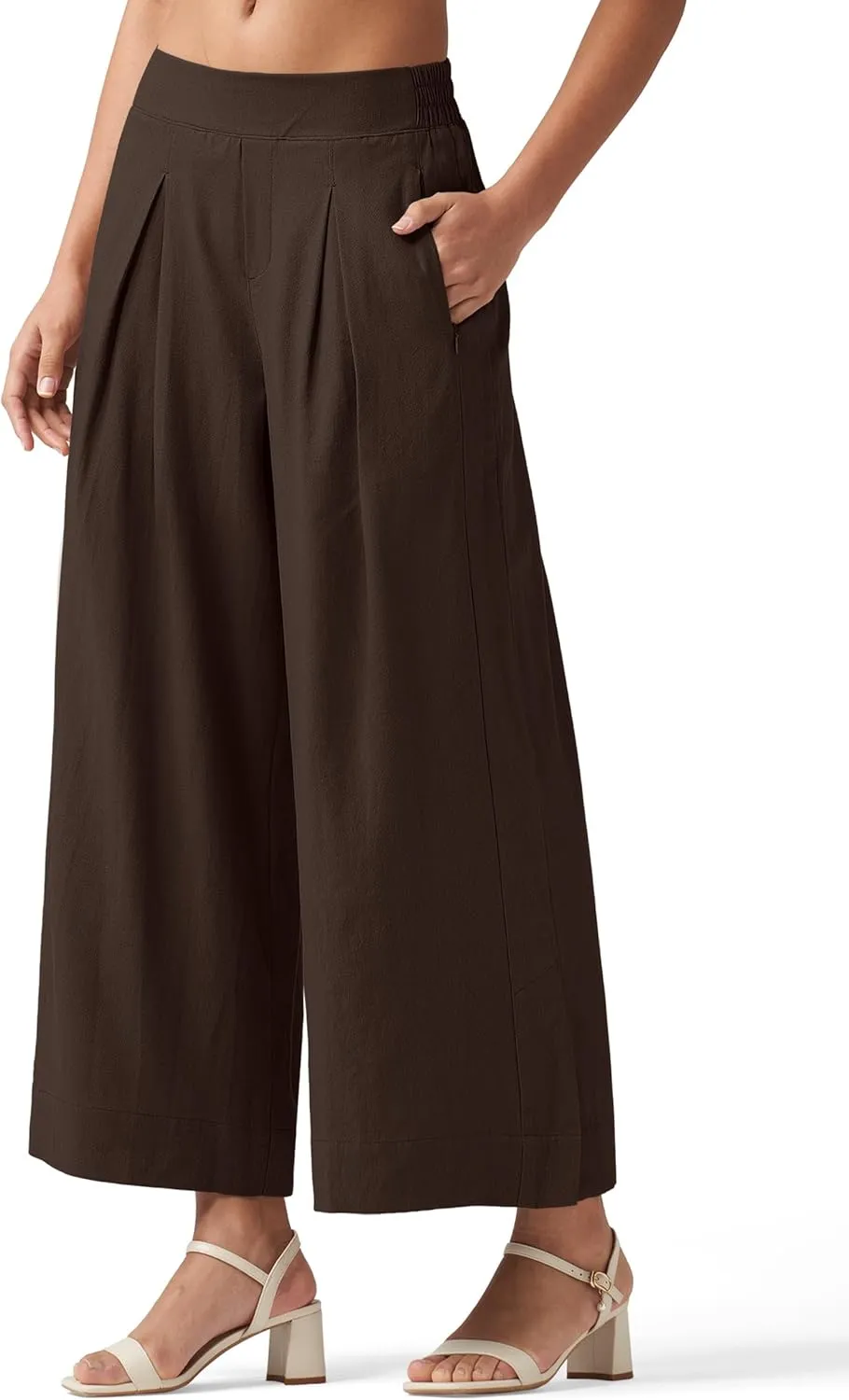 Willit Women's Linen Pants Wide Leg Casual Beach Summer Pants Palazzo Lounge Pants with Pockets