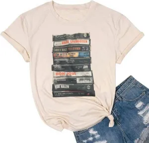 Women Vintage Rock Band Shirts Country Music Shirts Graphic Tees Concert Outfit Short Sleeve Tops