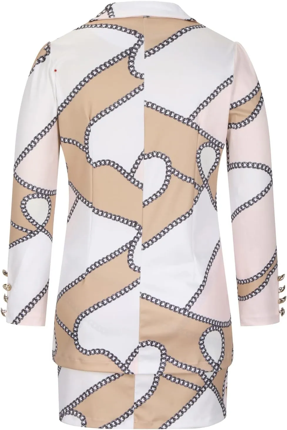 Women's 2 Piece Outfits Casual Solid Long Sleeve Suits Button Work Coat High Waist Blazer Jacket and Mini Skirt Set